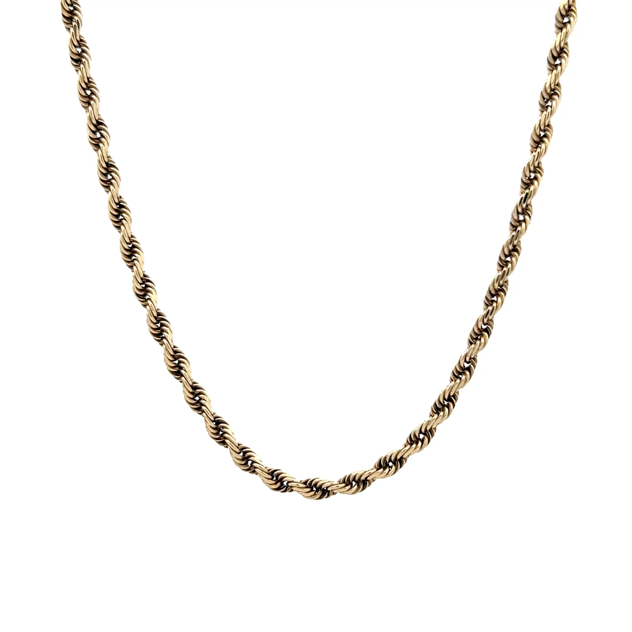 18 Inch Rope Chain Necklace in 10k Yellow Gold