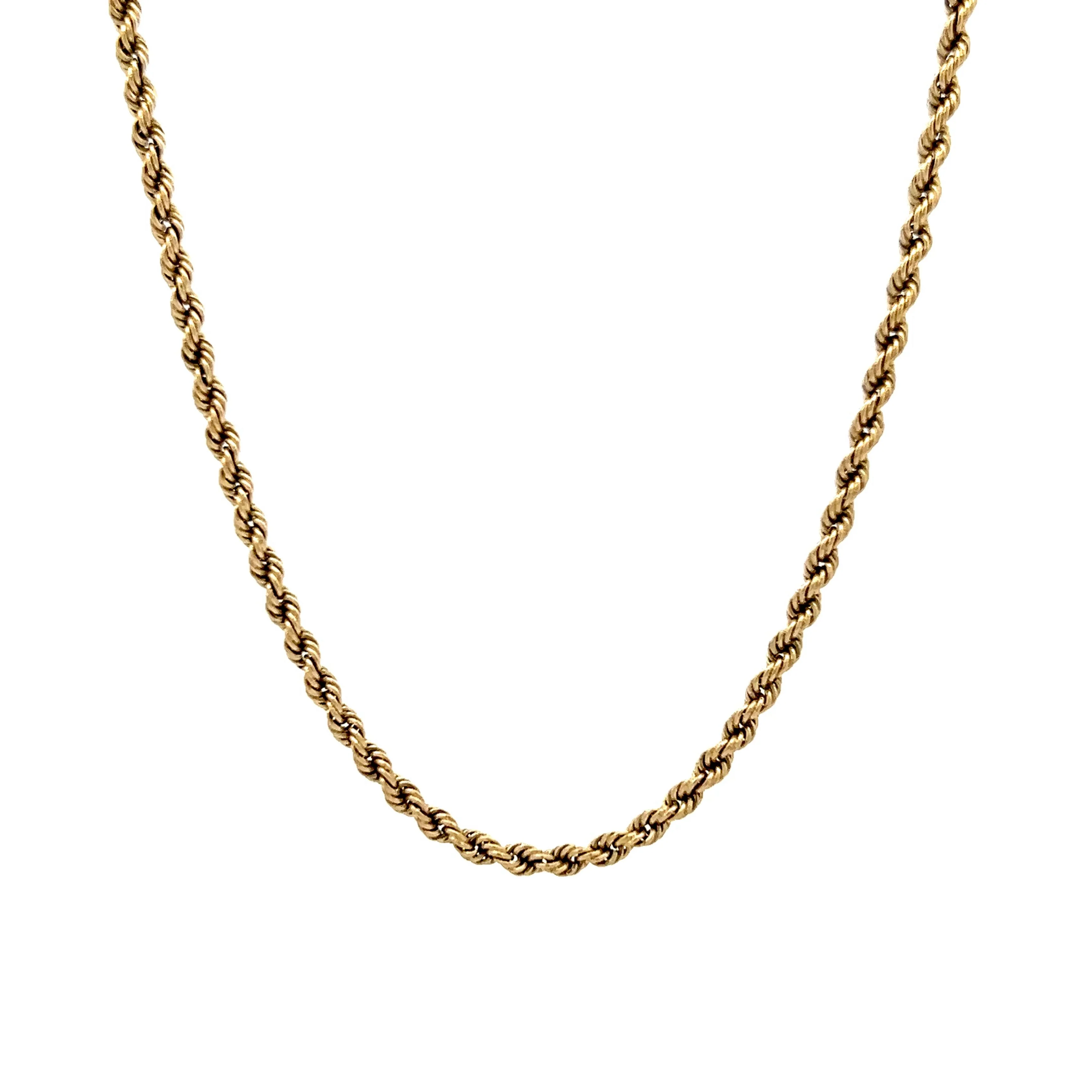 18 Inch Rope Chain Necklace in 14k Yellow Gold