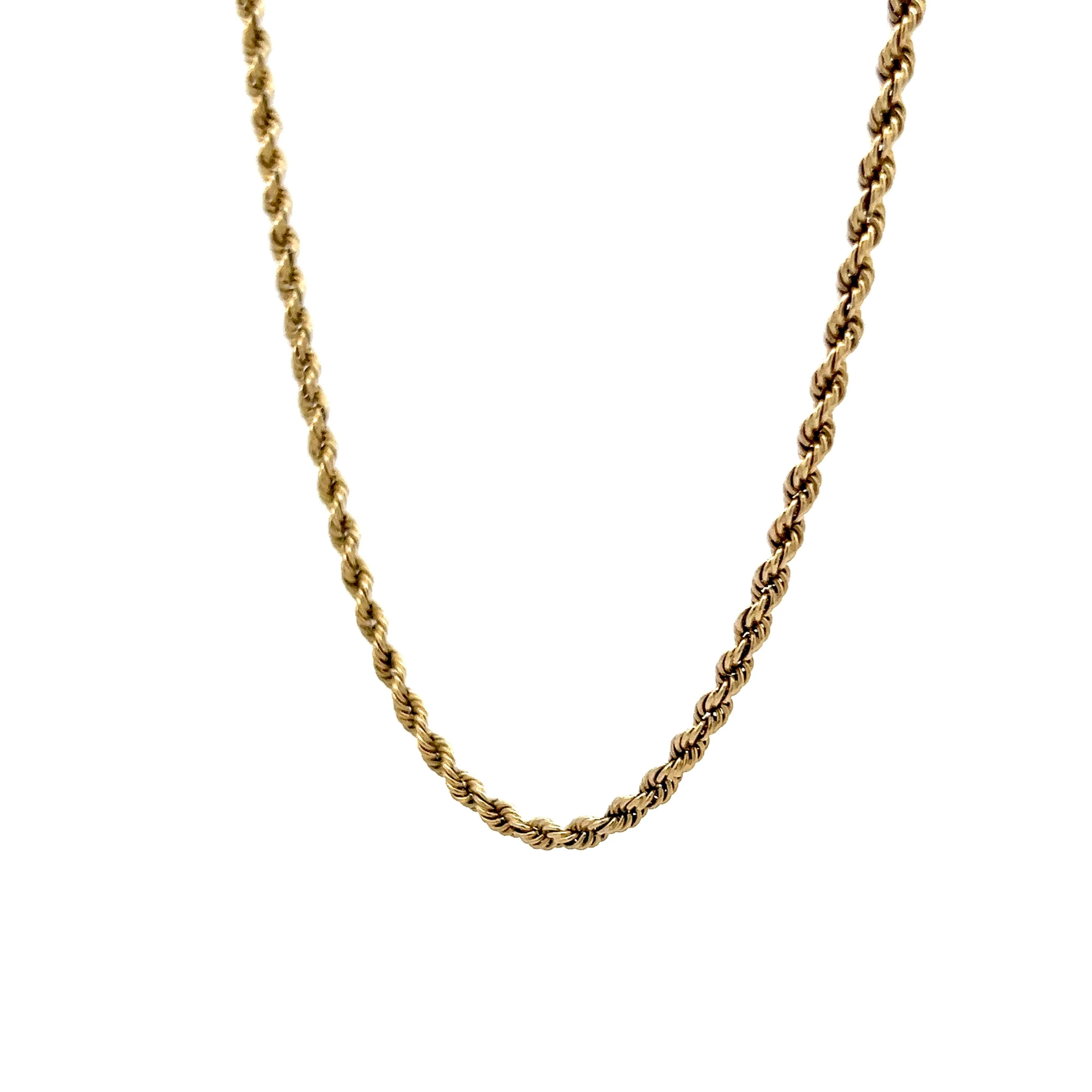 18 Inch Unisex Rope Chain Necklace in 14k Yellow Gold - Image 2