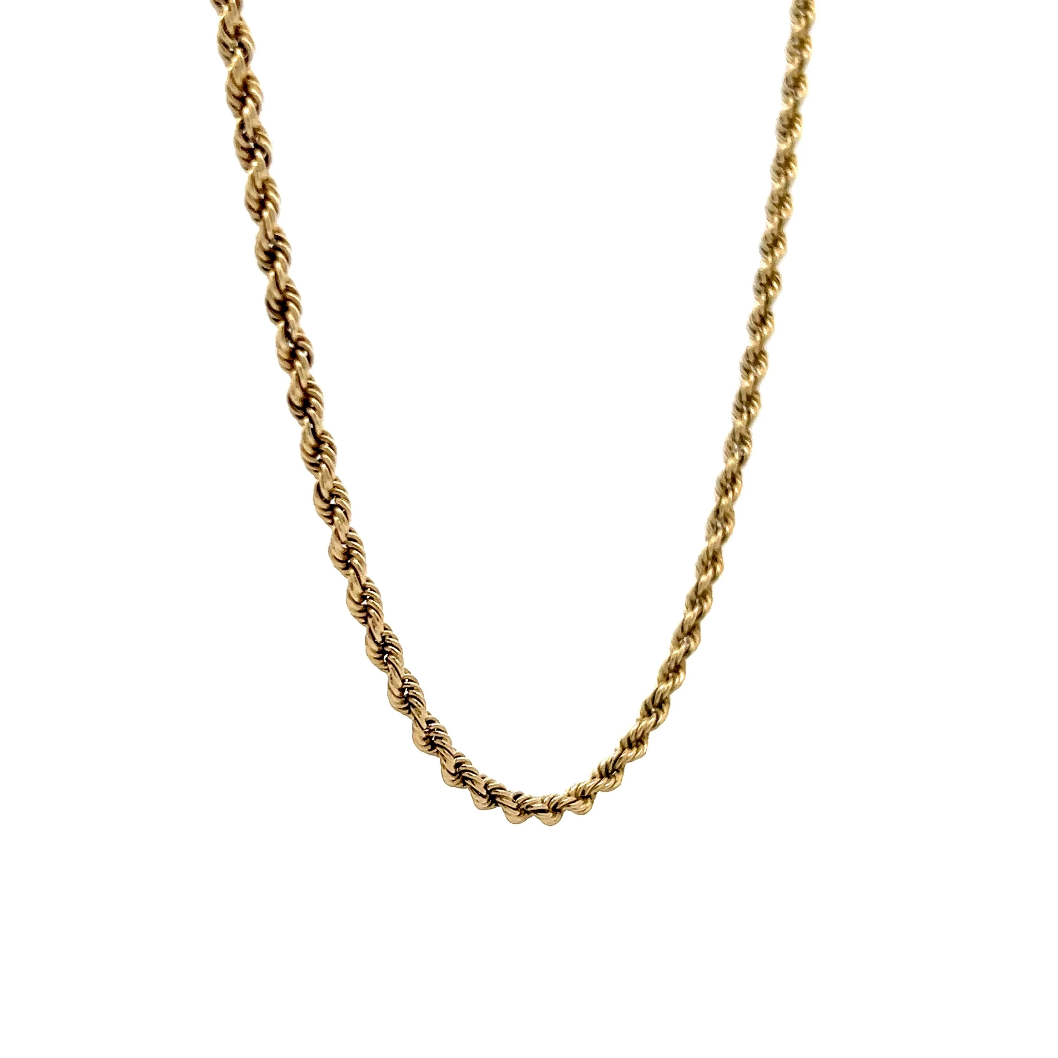 18 Inch Unisex Rope Chain Necklace in 14k Yellow Gold - Image 3