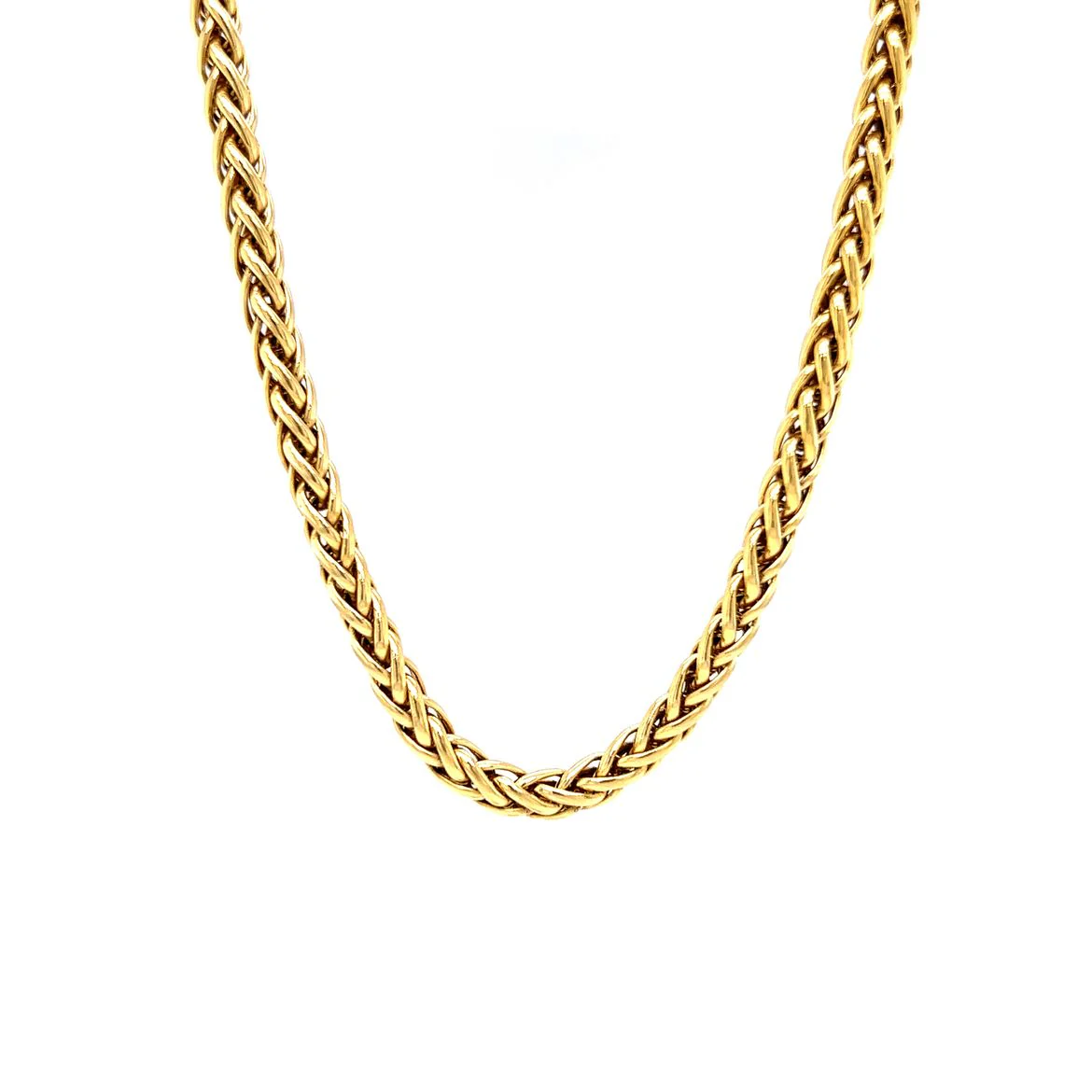 18 Inch Wheat Chain Necklace in 14k Yellow Gold