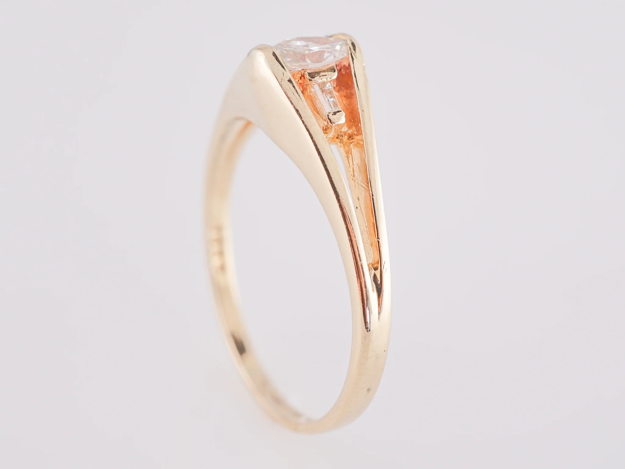 .18 Marquise Diamond Engagement Ring in 14K Yellow Gold - Image 5