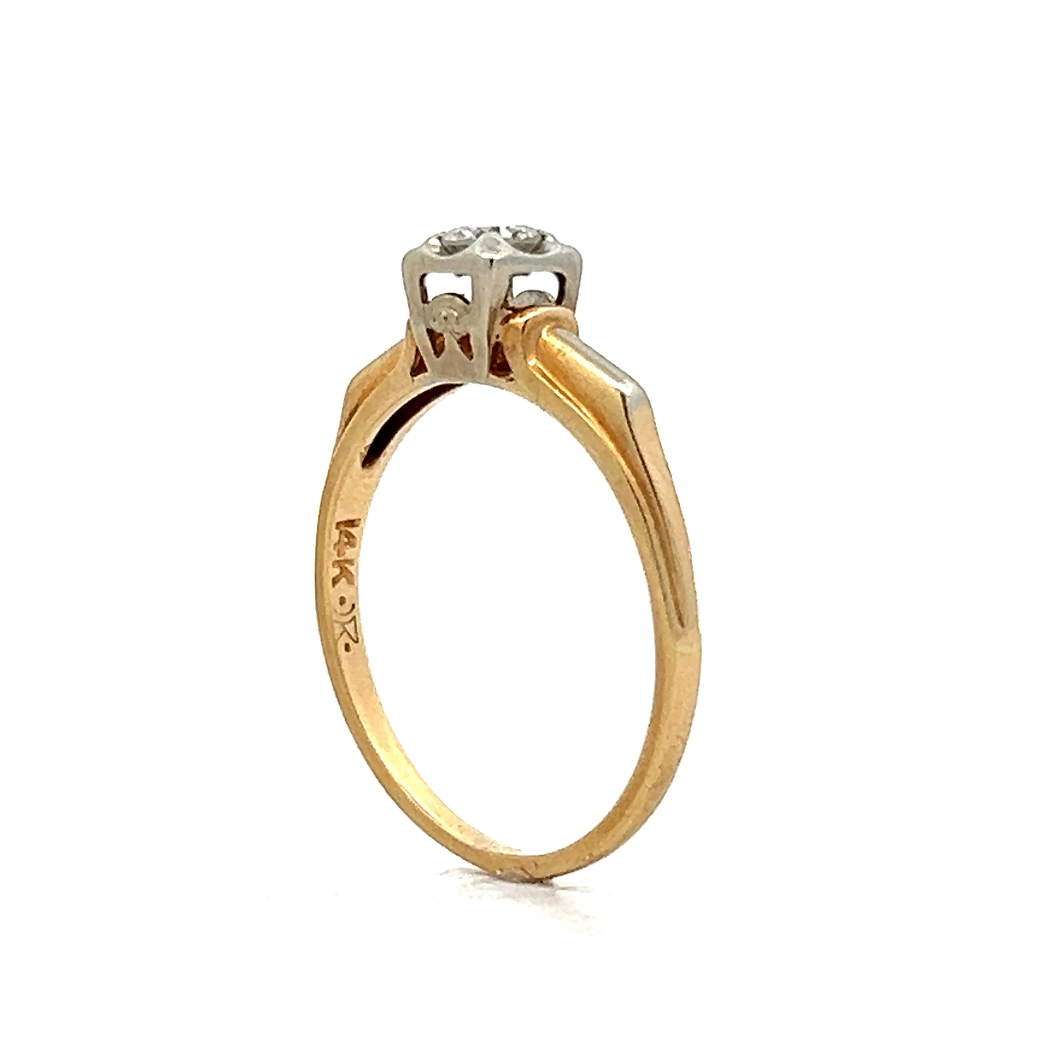 .18 Retro Solitaire Engagement Ring in Yellow & White Gold - Image 5