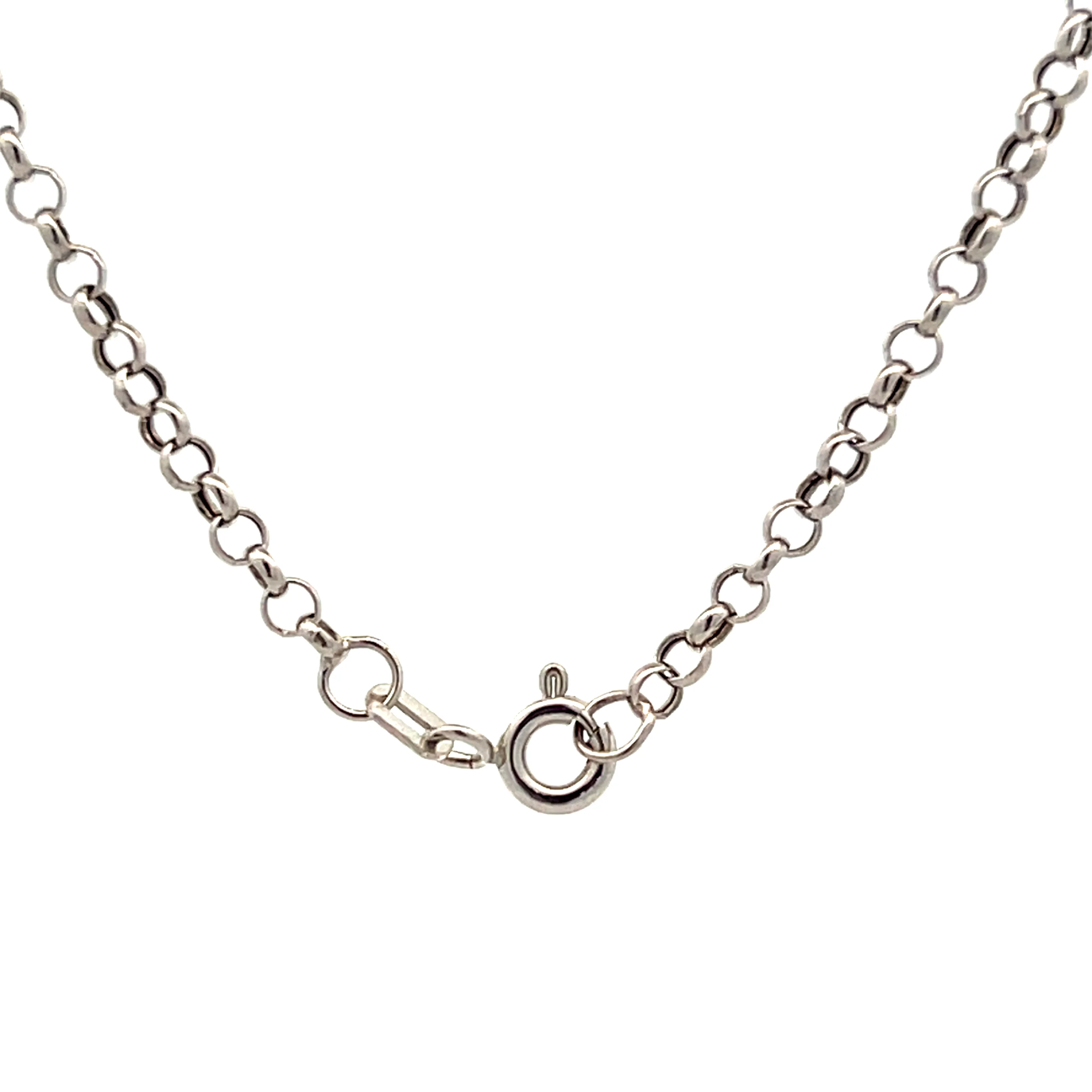 18" Rolo Pattern Chain Necklace 18k White Gold - Image 4