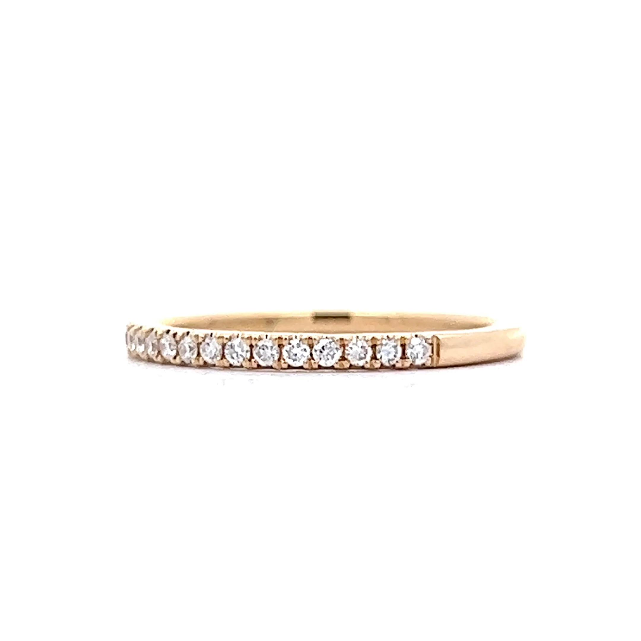 .18 Round Diamond Pave Wedding Band in Yellow Gold - Image 2