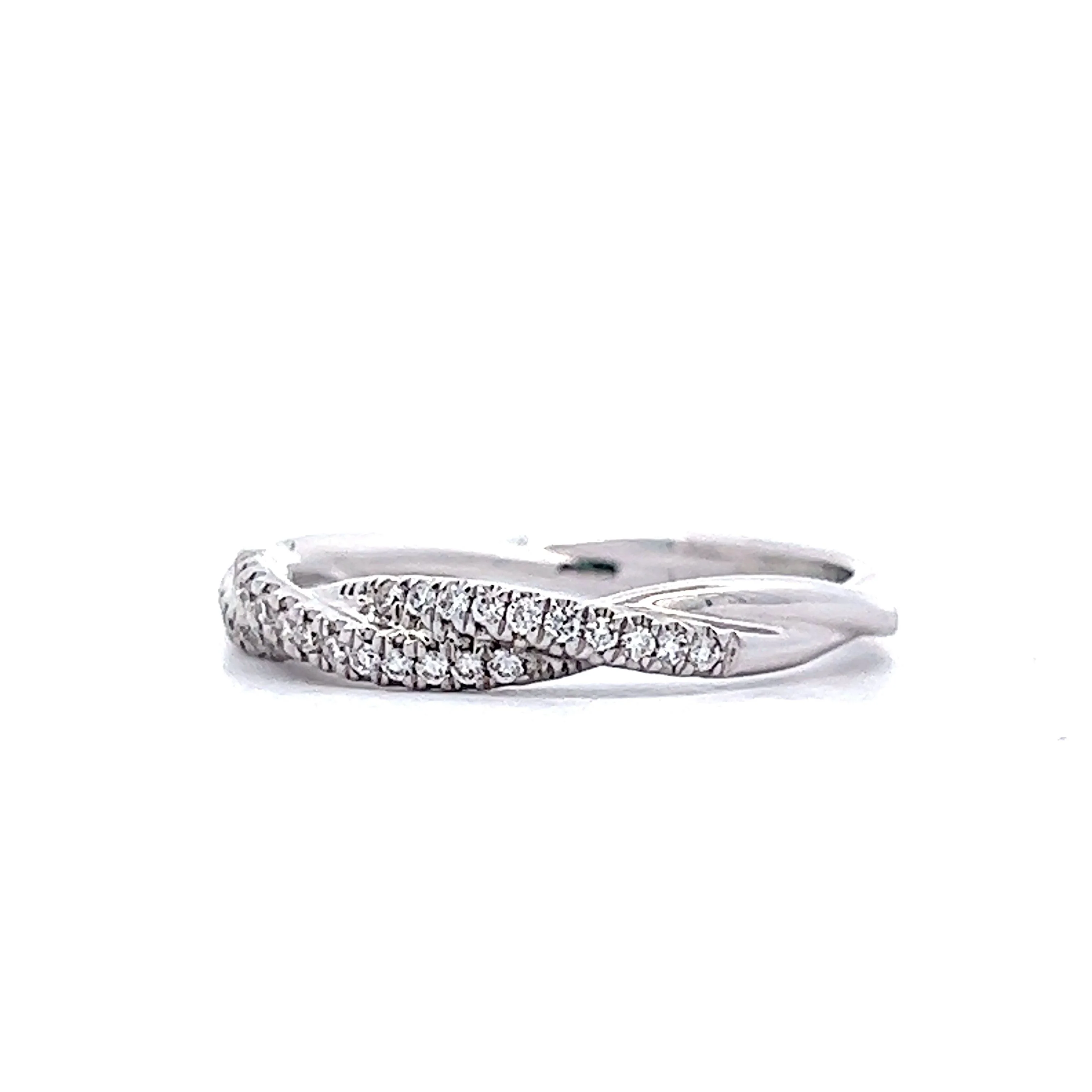 .18 Twisted Pave Diamond Band in 14k White Gold - Image 2