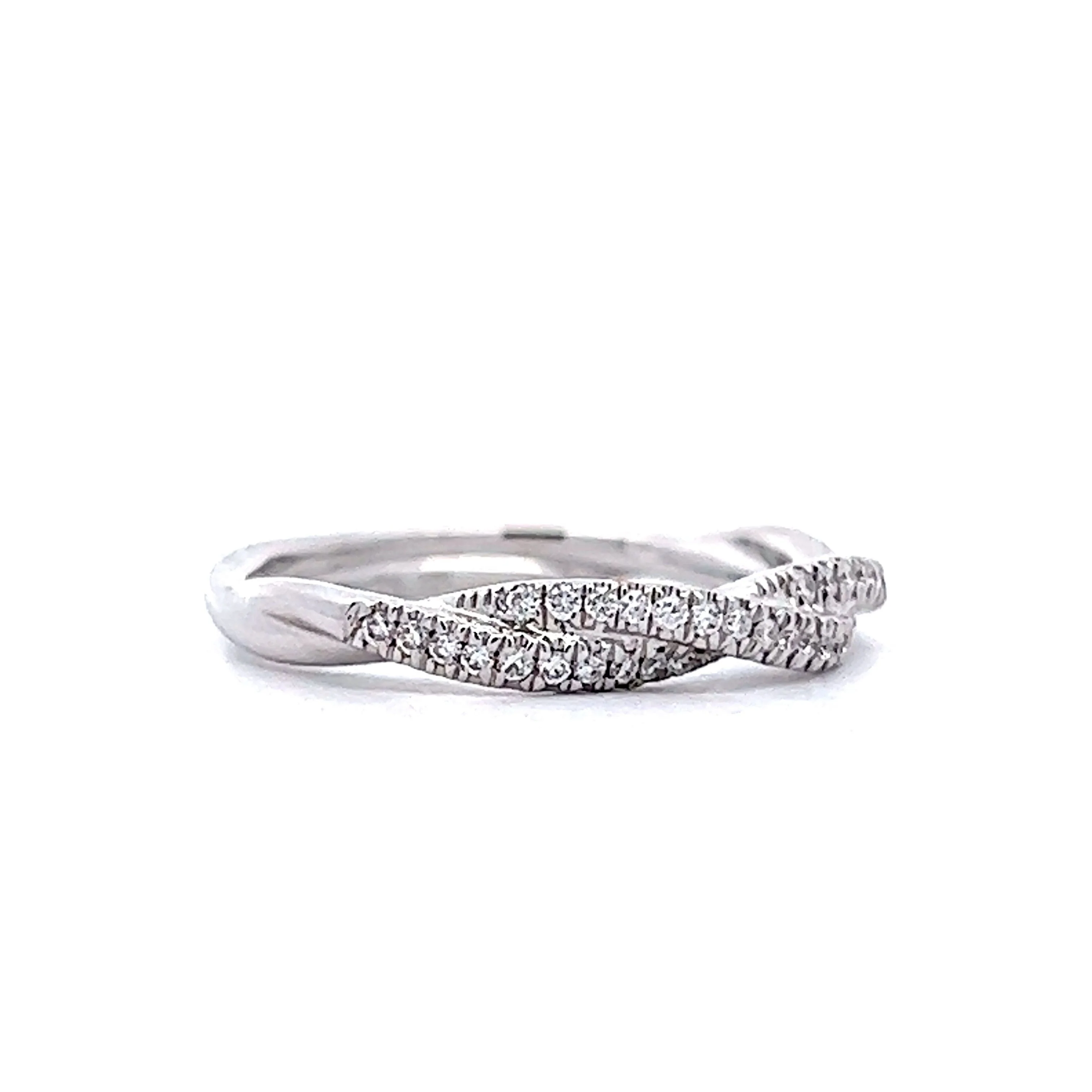 .18 Twisted Pave Diamond Band in 14k White Gold - Image 3