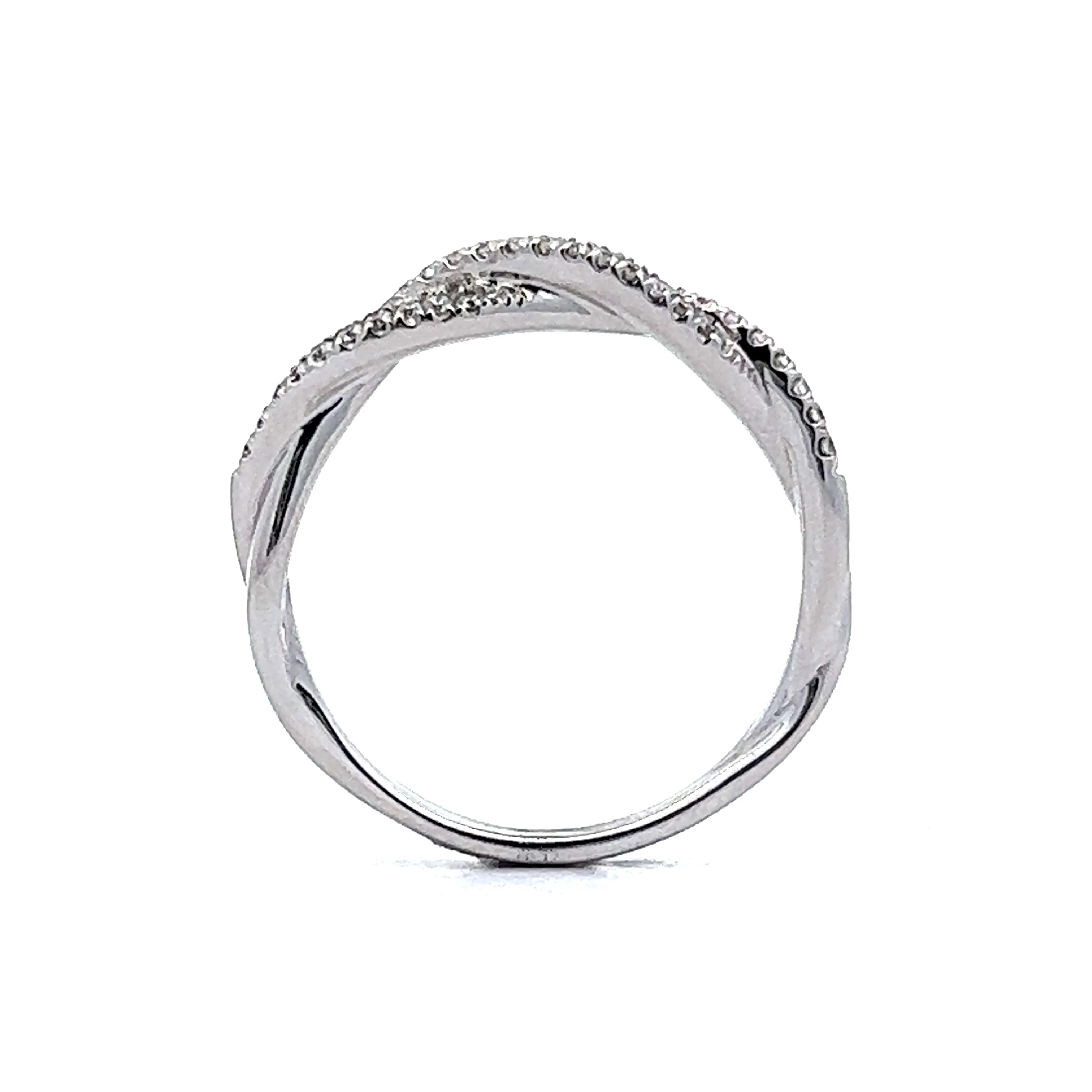 .18 Twisted Pave Diamond Band in 14k White Gold - Image 4