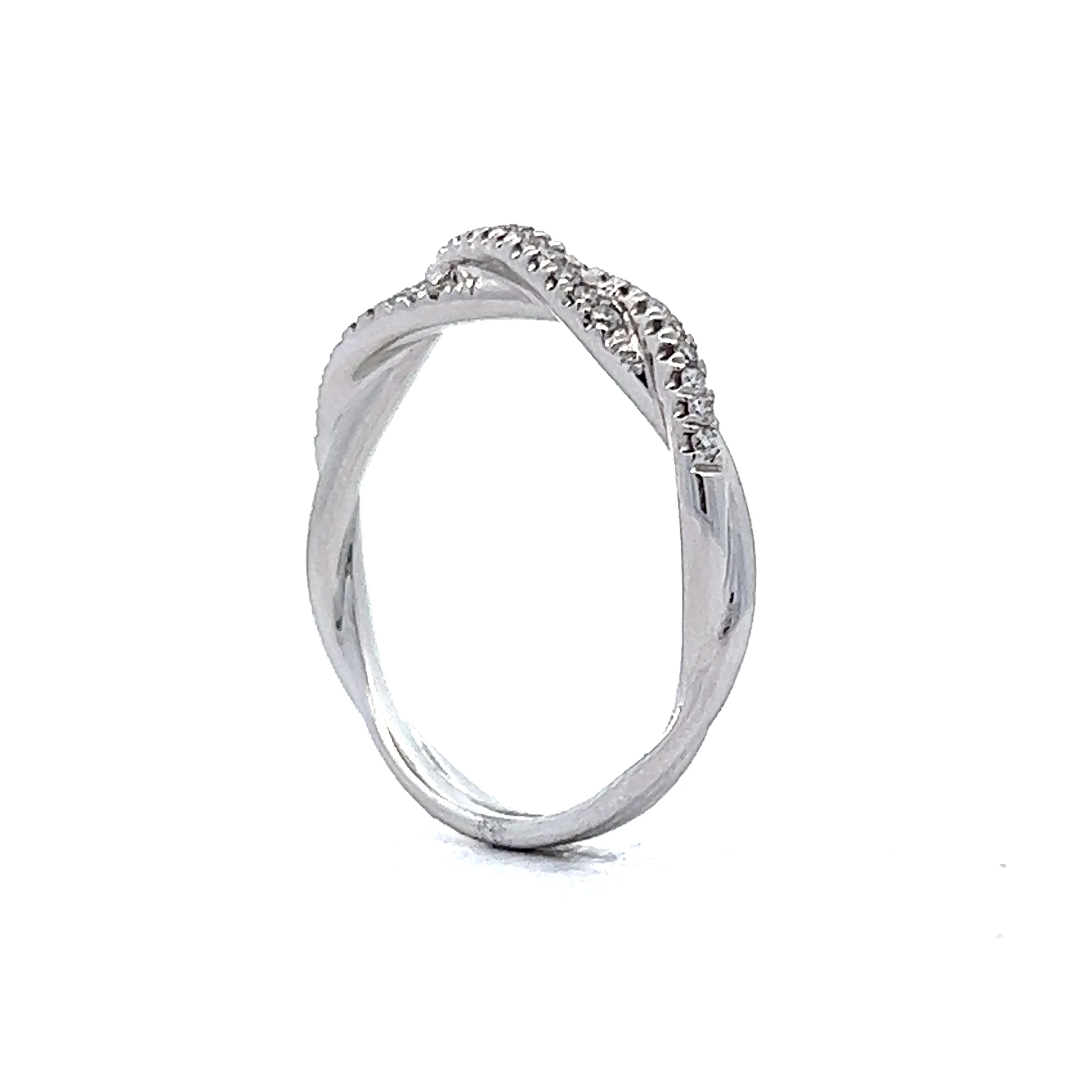 .18 Twisted Pave Diamond Band in 14k White Gold - Image 5