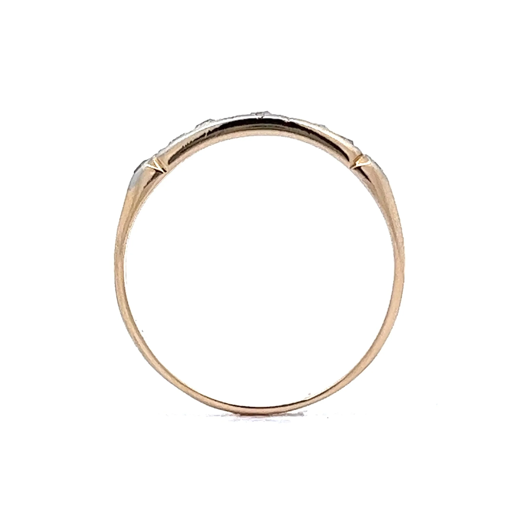 Vintage Retro Single Cut Diamond Wedding Band in 14k Yellow Gold - Image 4
