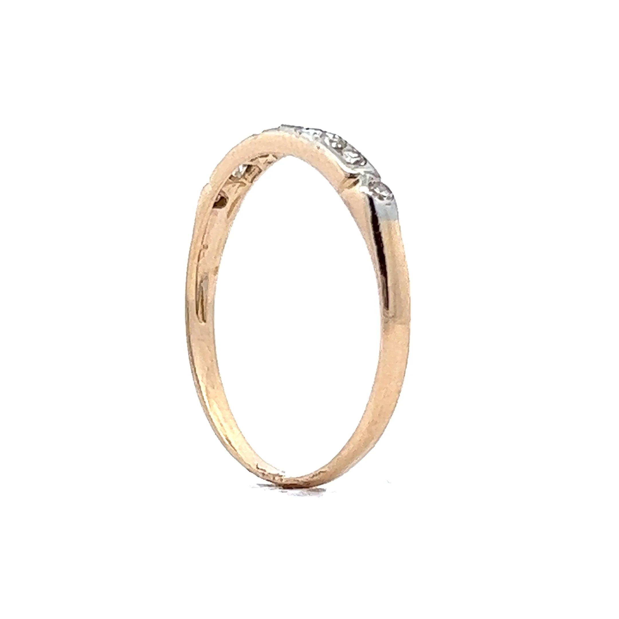 Vintage Retro Single Cut Diamond Wedding Band in 14k Yellow Gold - Image 5