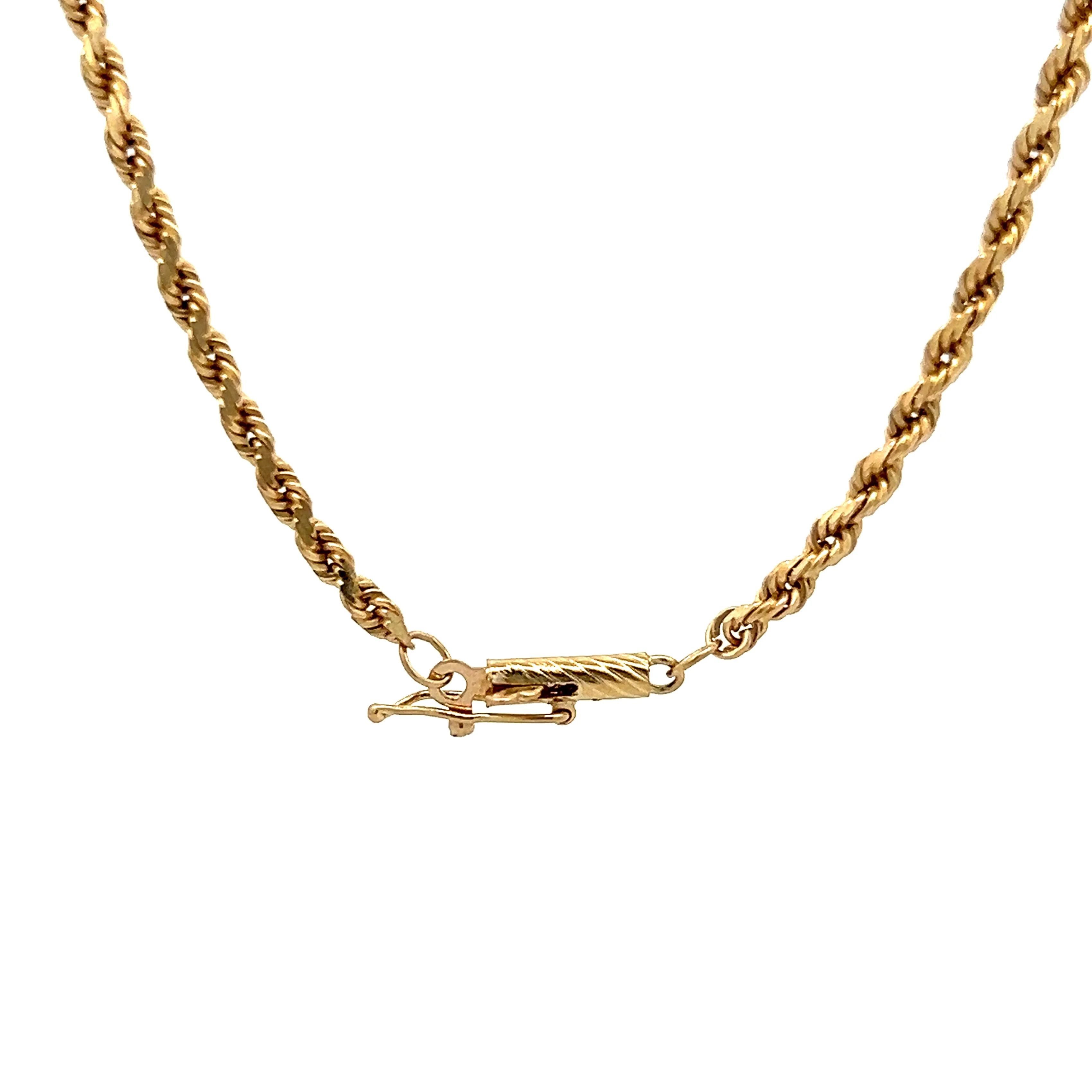 18" Unisex Rope Chain Necklace in 14k Yellow Gold - Image 4