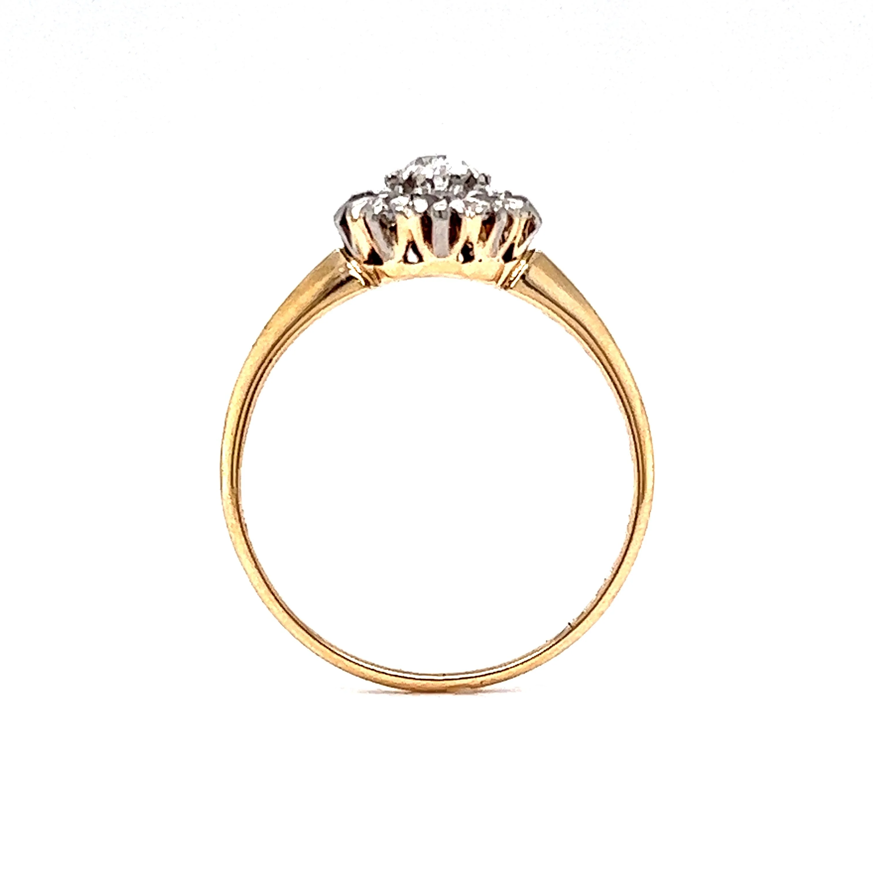.18 Victorian Halo Diamond Engagement Ring in 14k & Platinum - Image 4