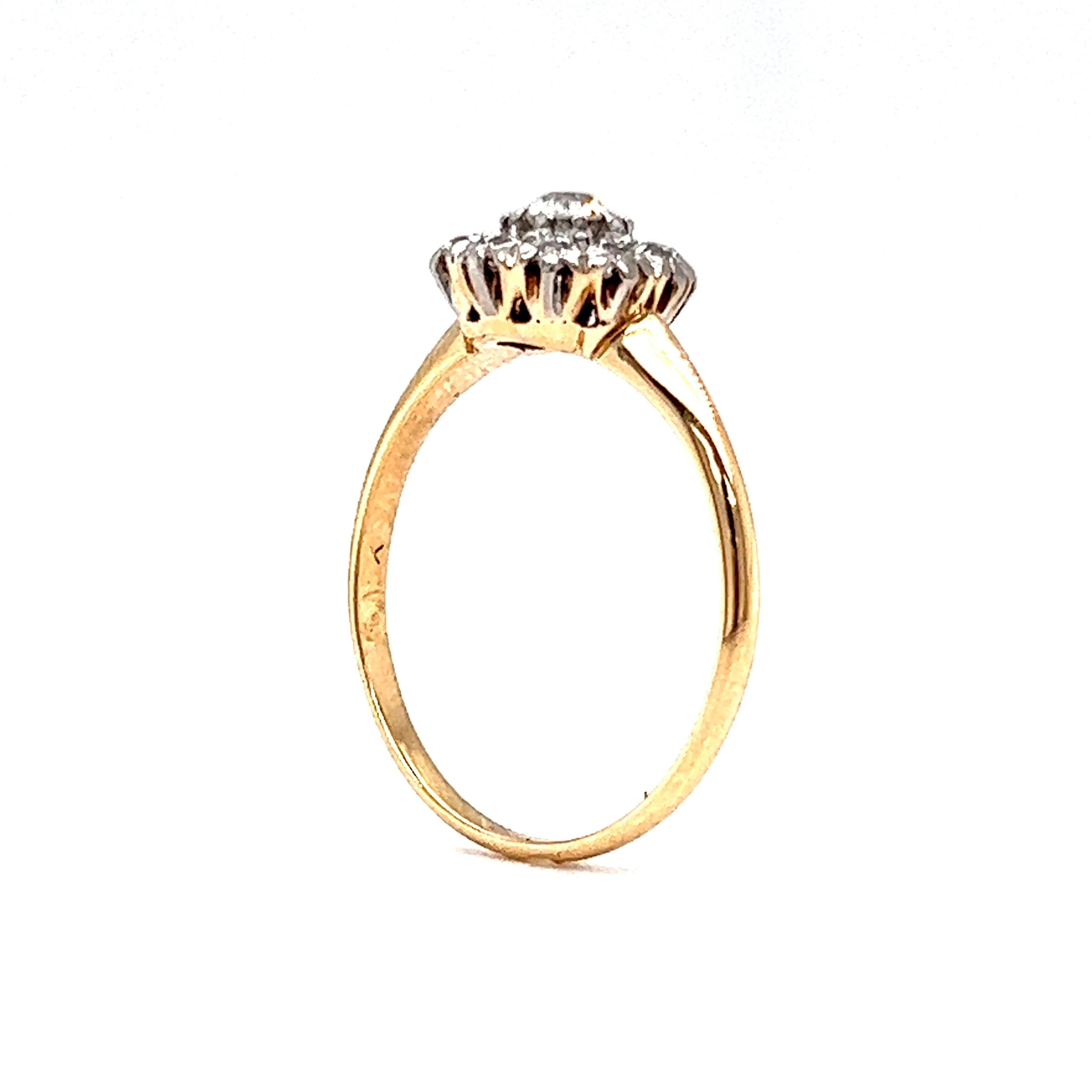 .18 Victorian Halo Diamond Engagement Ring in 14k & Platinum - Image 5