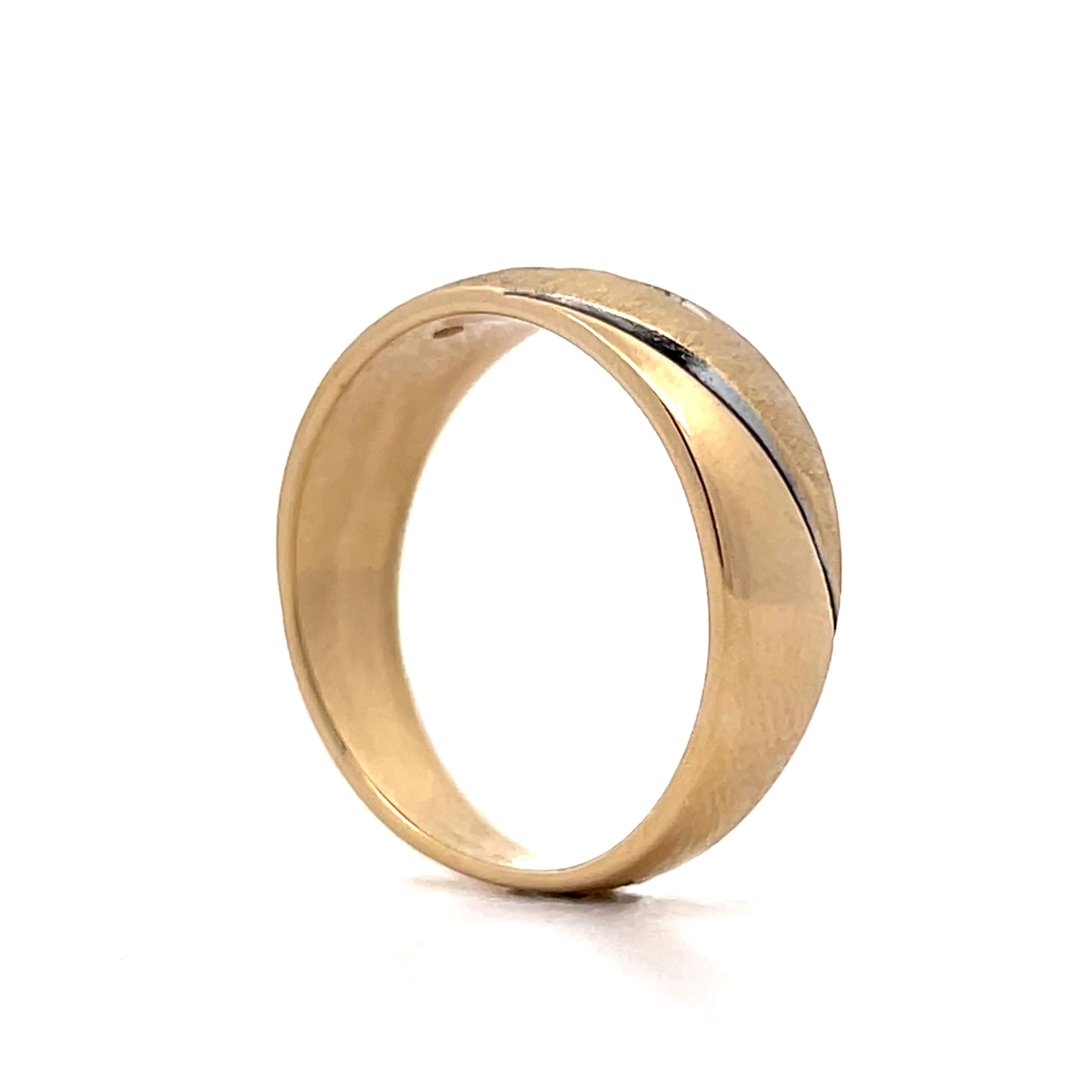 .18 Vintage Mens Diamond Wedding Band in 14k Yellow Gold - Image 5