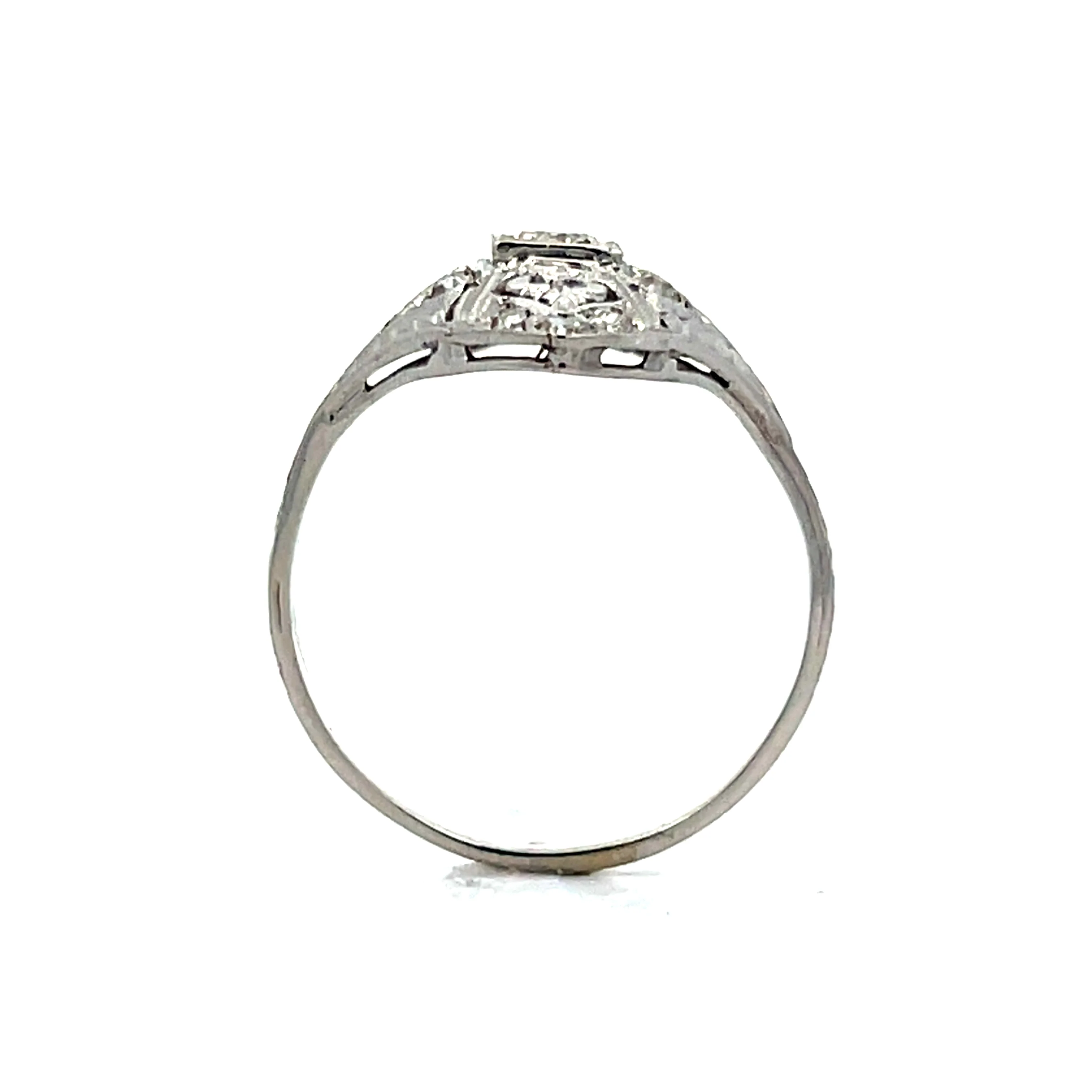 .19 Art Deco Diamond Cocktail Ring in 18k White Gold - Image 4