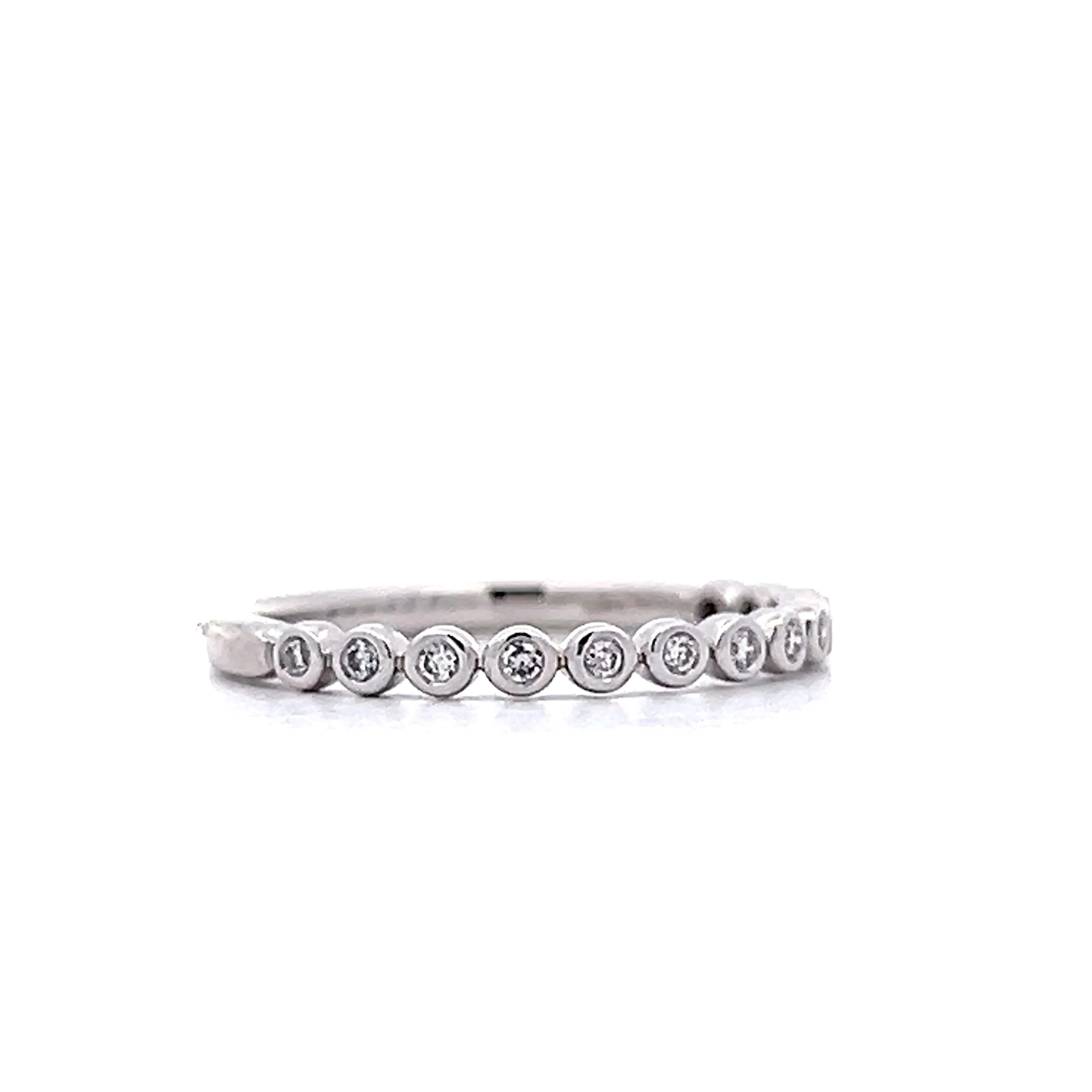 .19 Bezel Diamond Wedding Band in 14k White Gold - Image 3