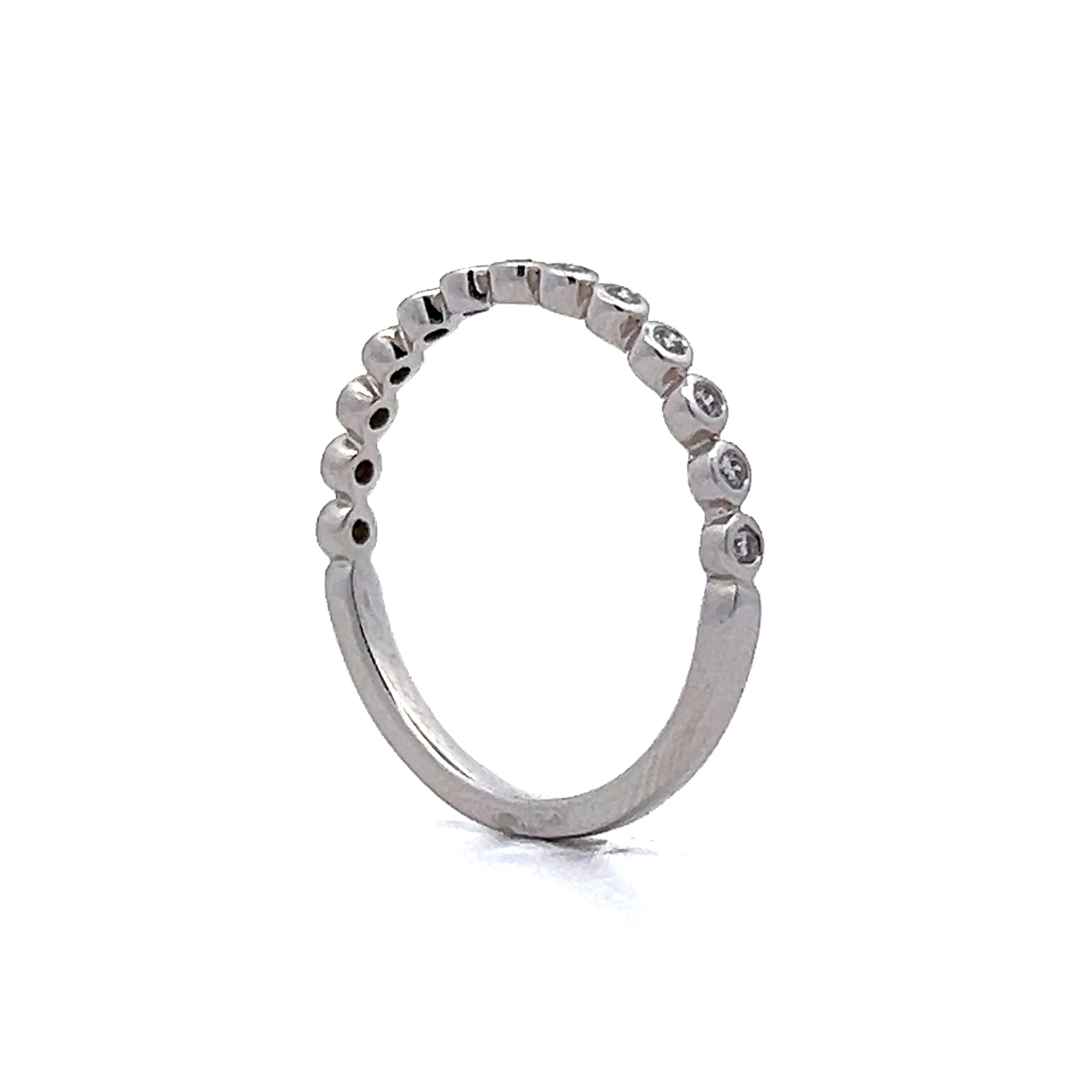 .19 Bezel Diamond Wedding Band in 14k White Gold - Image 5