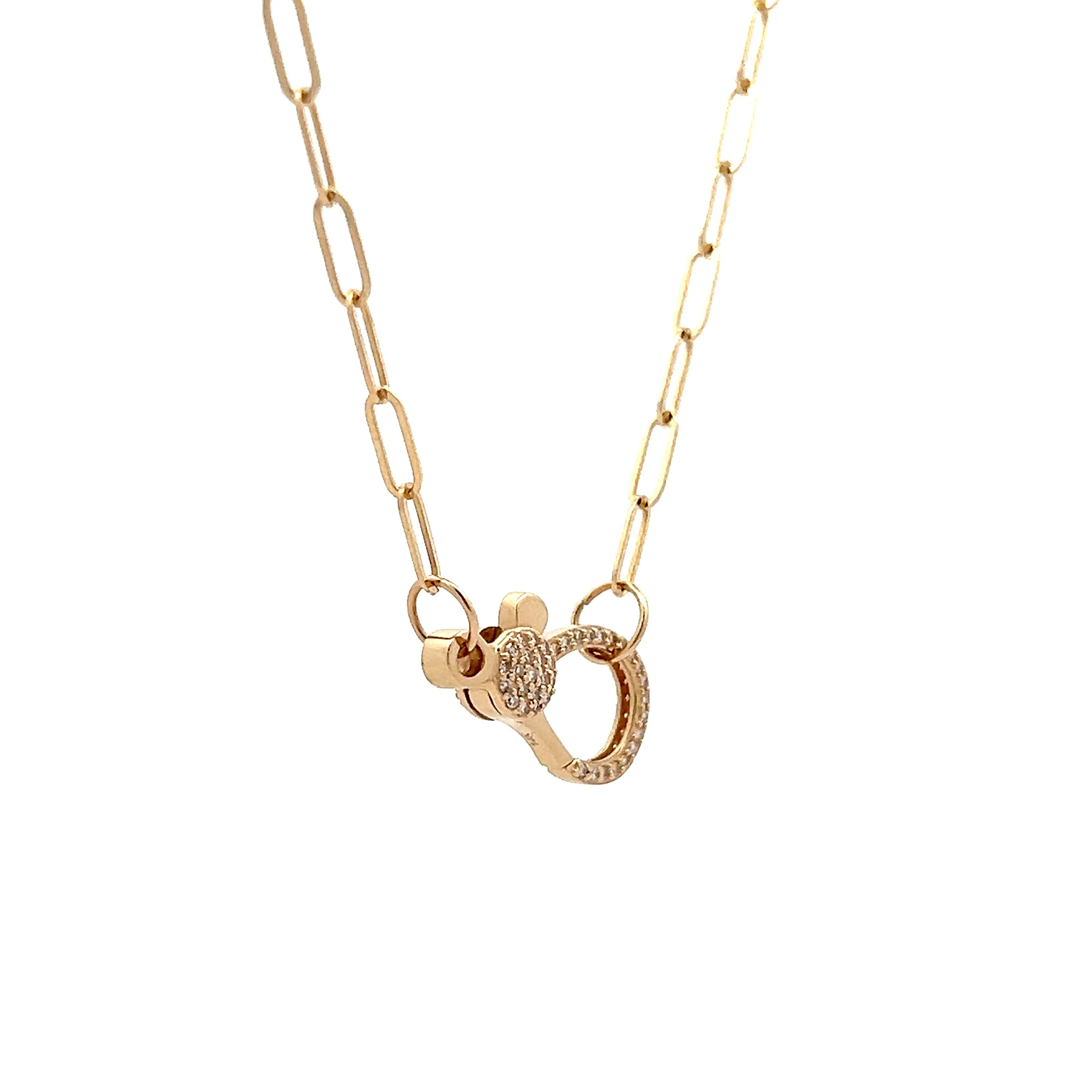 .19 Diamond Clasp Paperclip Chain in 14k - Image 3