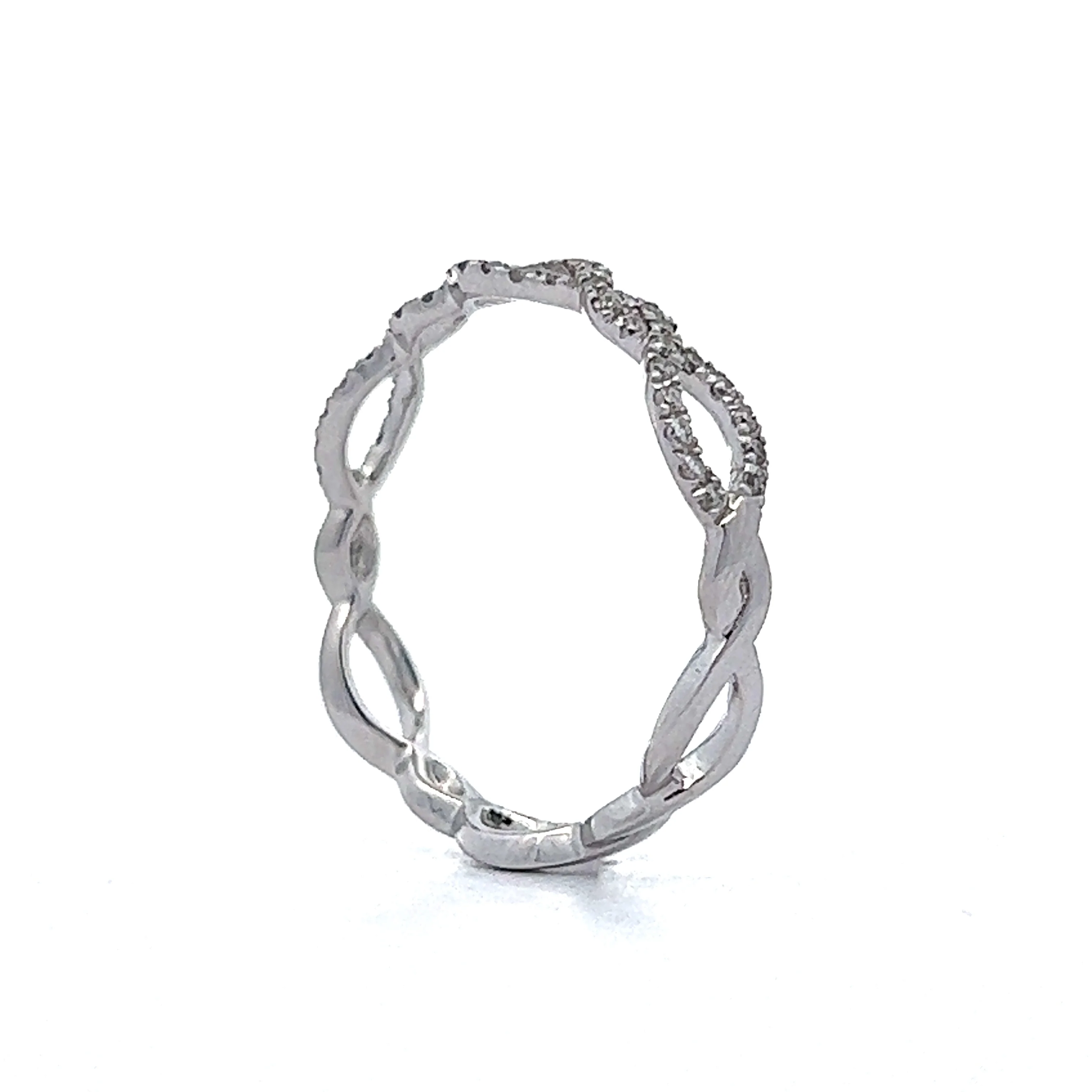 .19 Diamond Wedding Band in 14k White Gold - Image 5