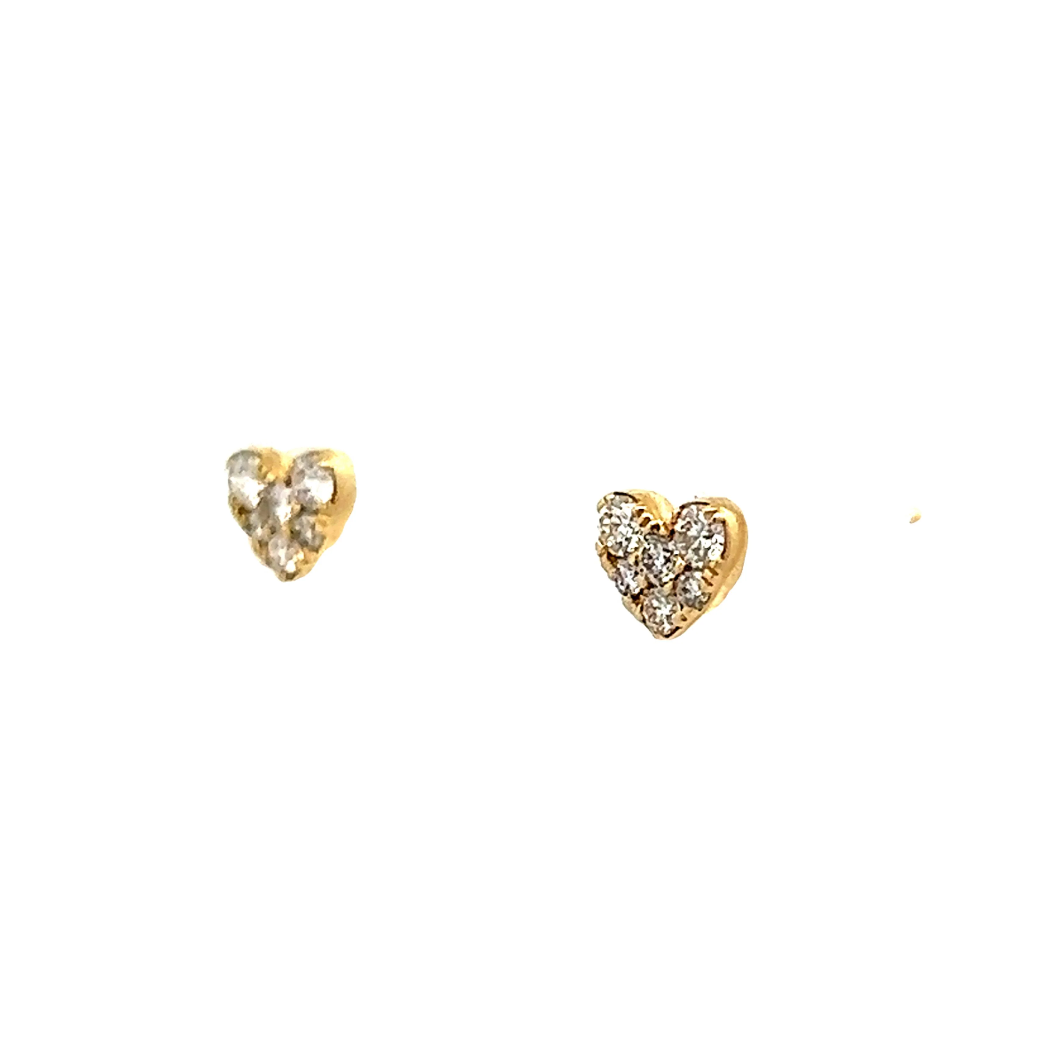 .19 Heart Shaped Stud Earrings in 14k Yellow Gold - Image 2