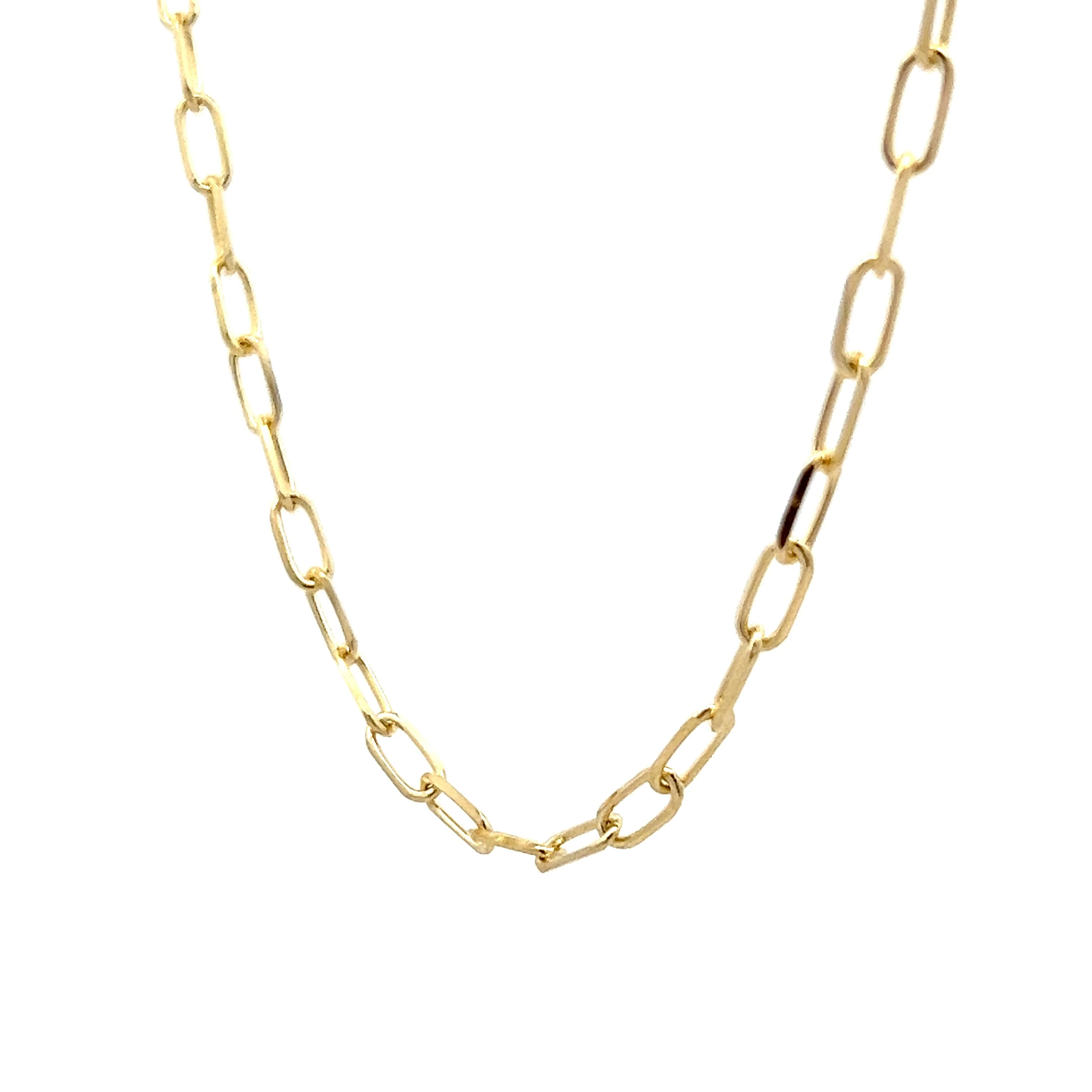 19 Inch Paperclip Chain Necklace in 14k Yellow Gold - Image 2