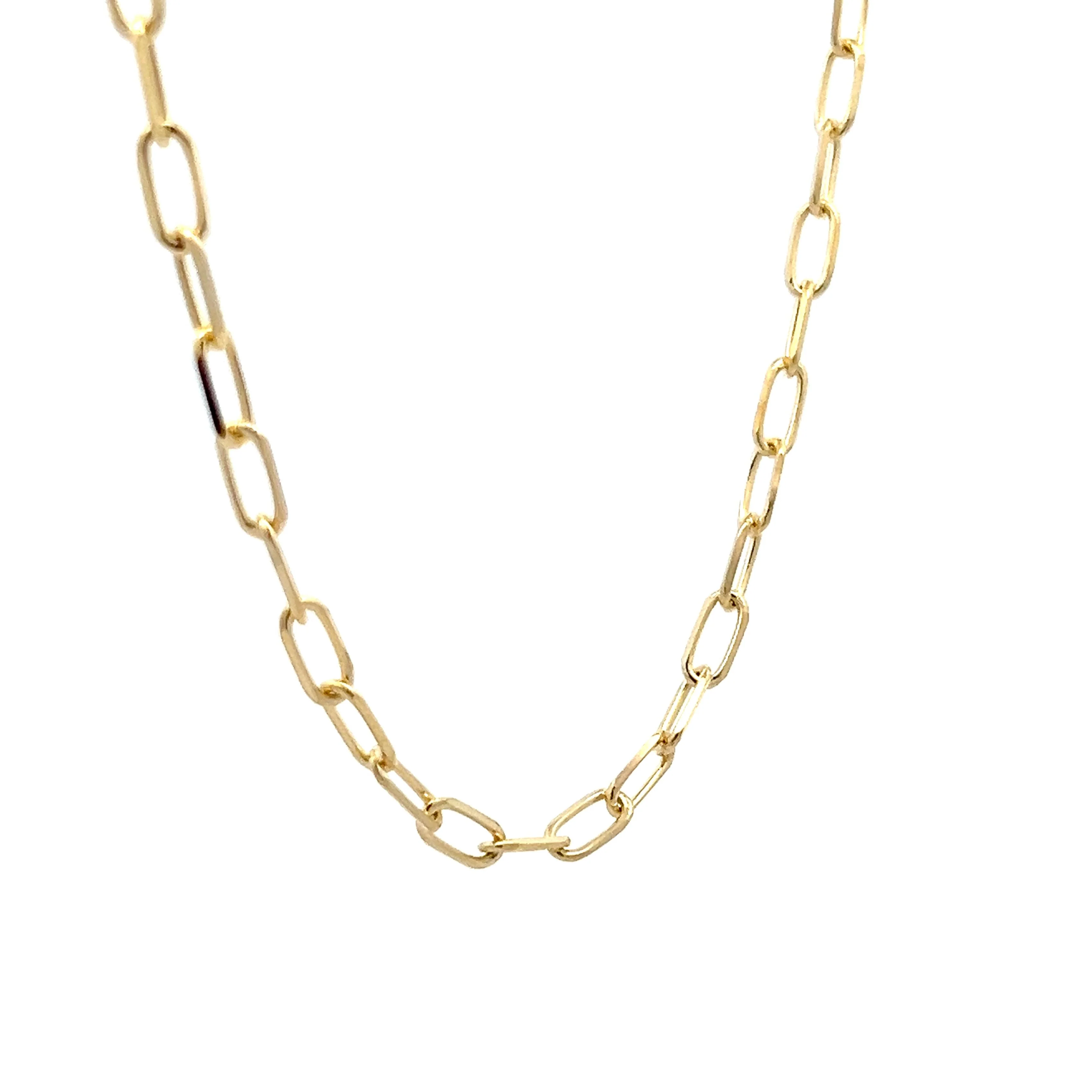19 Inch Paperclip Chain Necklace in 14k Yellow Gold - Image 3