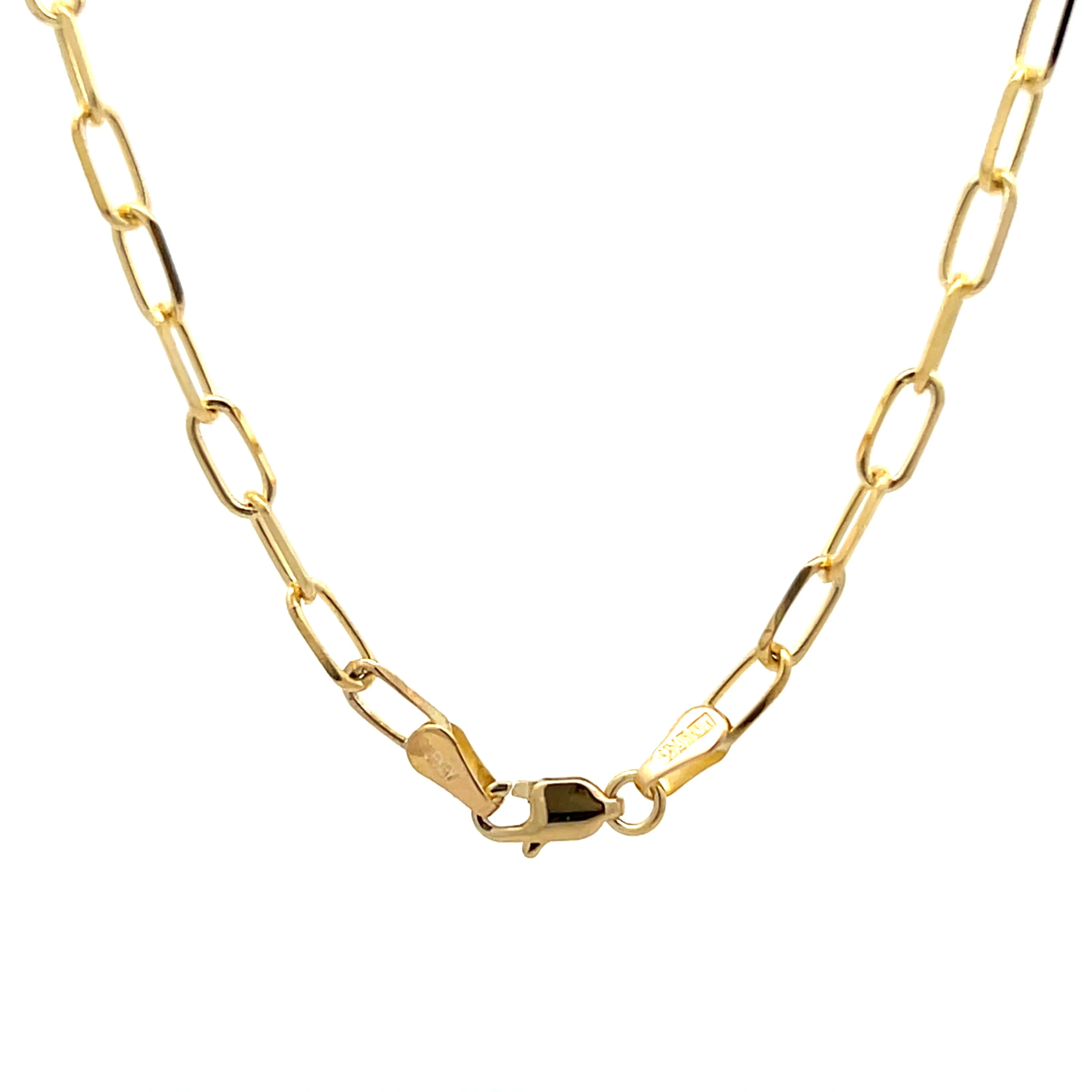 19 Inch Paperclip Chain Necklace in 14k Yellow Gold - Image 4