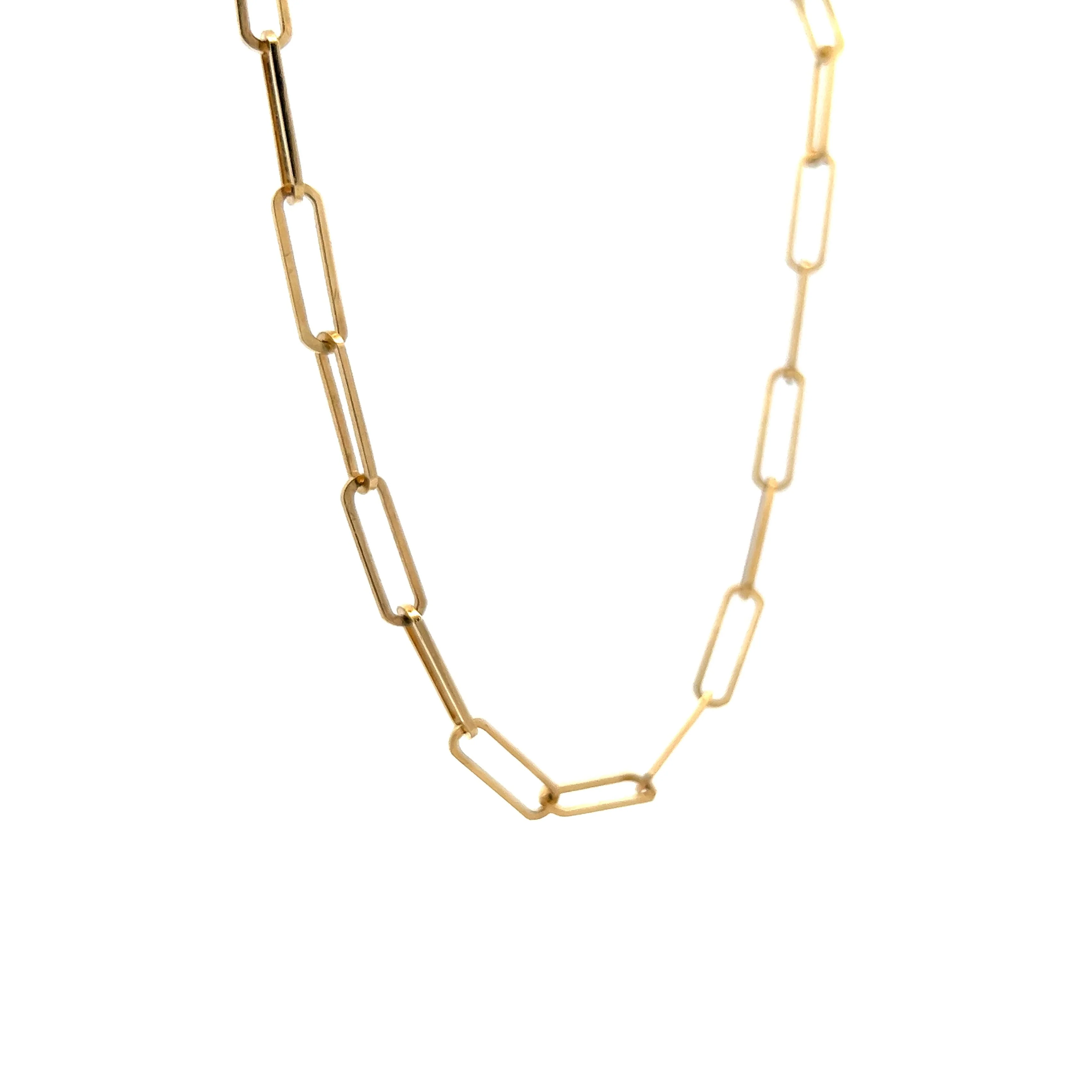 19 Inch Paperclip Chain Necklace in 14k Yellow Gold - Image 3