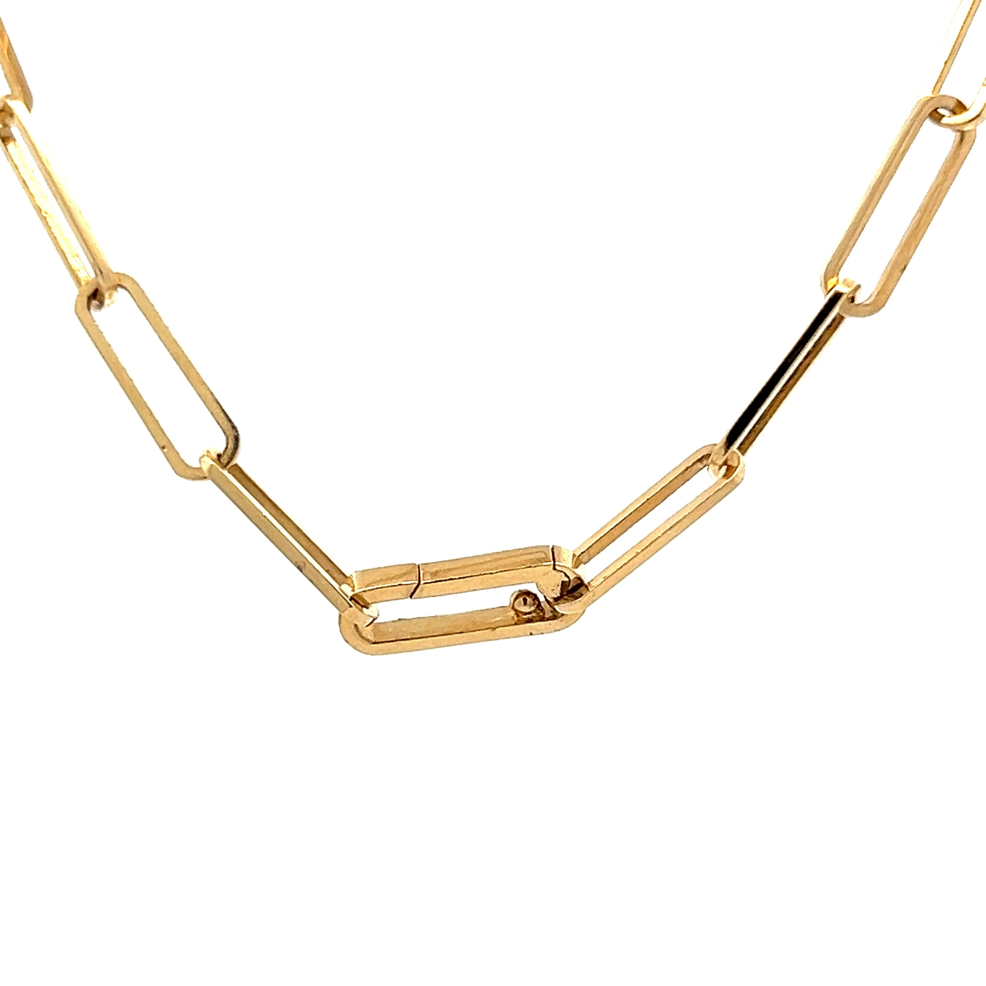 19 Inch Paperclip Chain Necklace in 14k Yellow Gold - Image 4