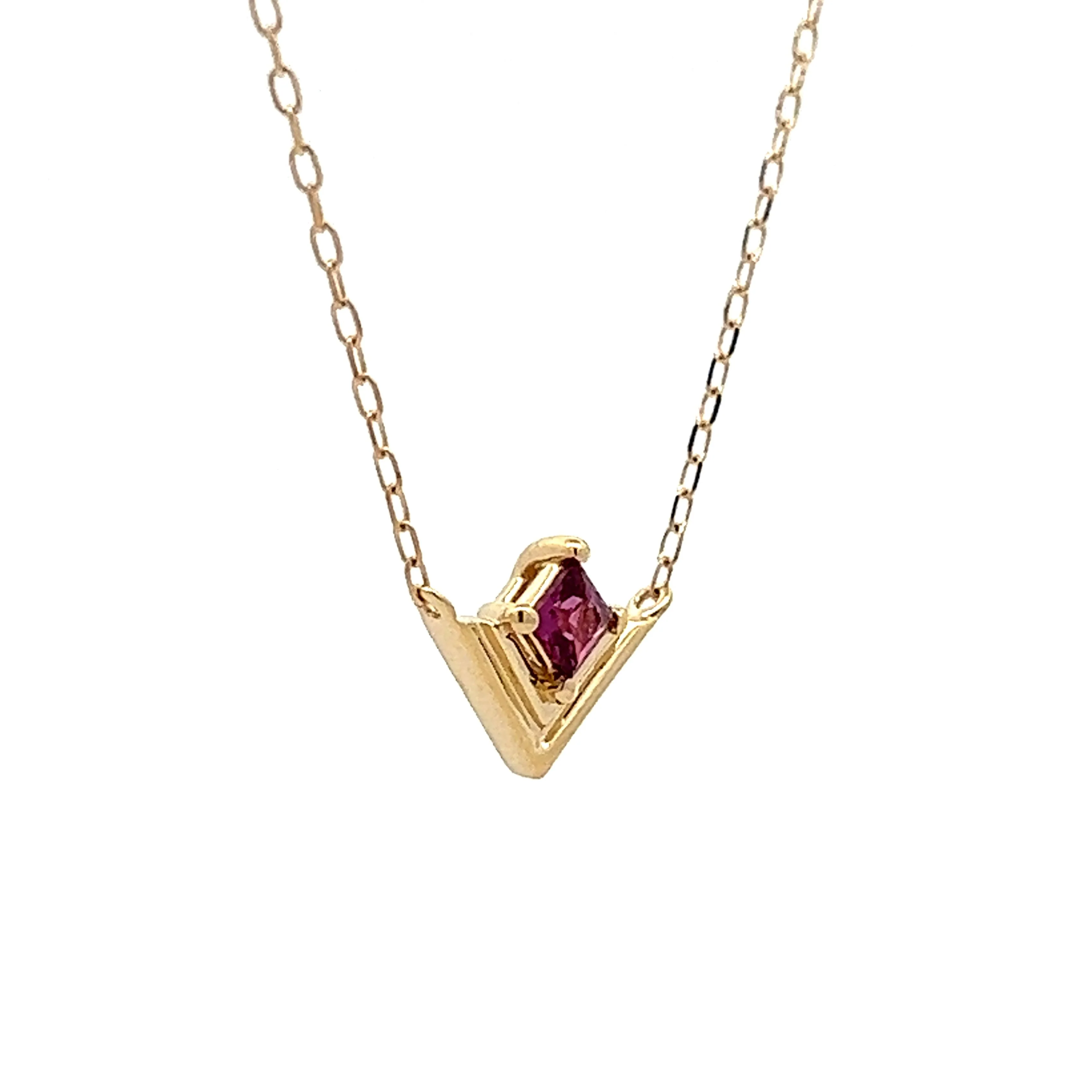 .19 Pink Tourmaline Pendant Necklace in Yellow Gold - Image 3