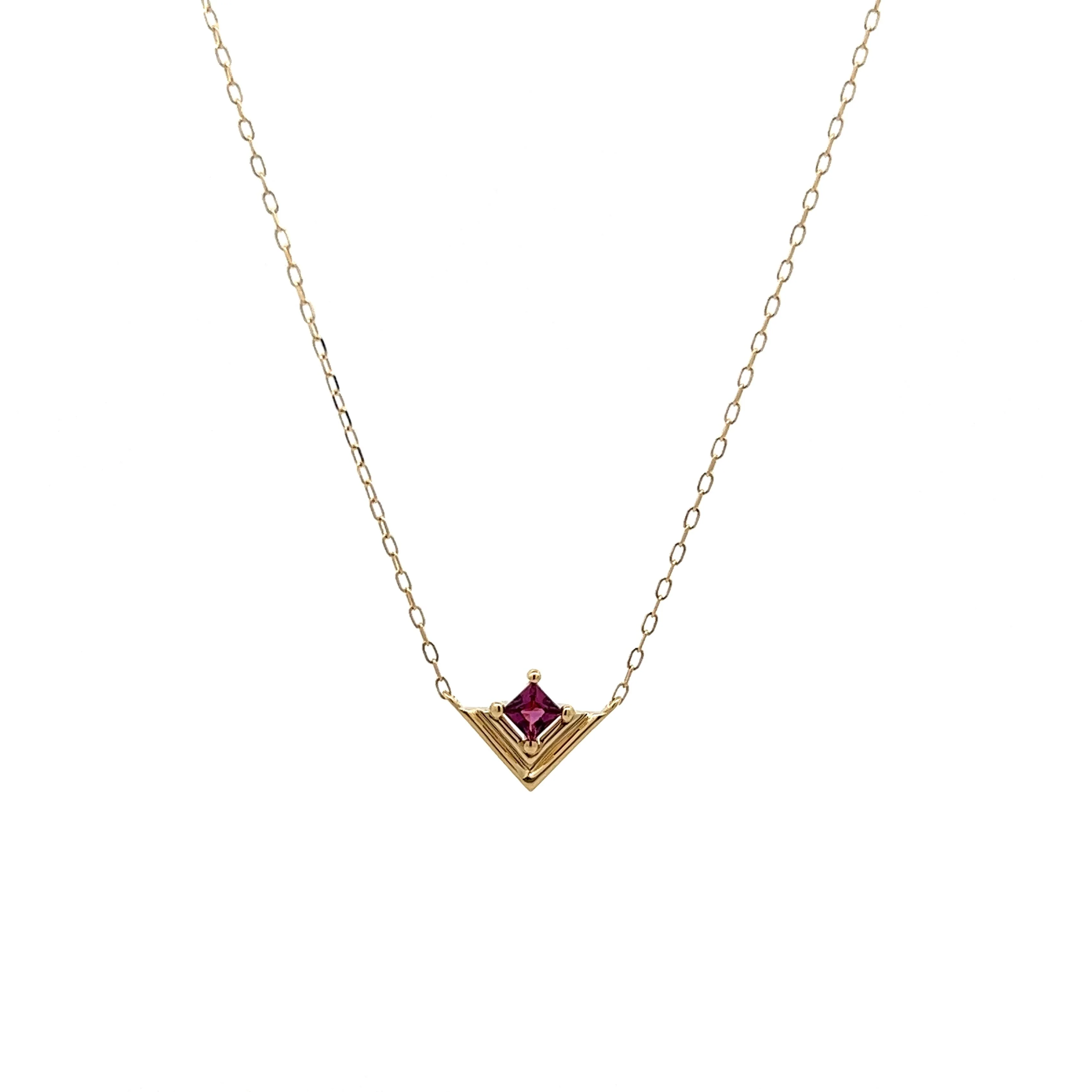 .19 Pink Tourmaline Pendant Necklace in Yellow Gold - Image 4