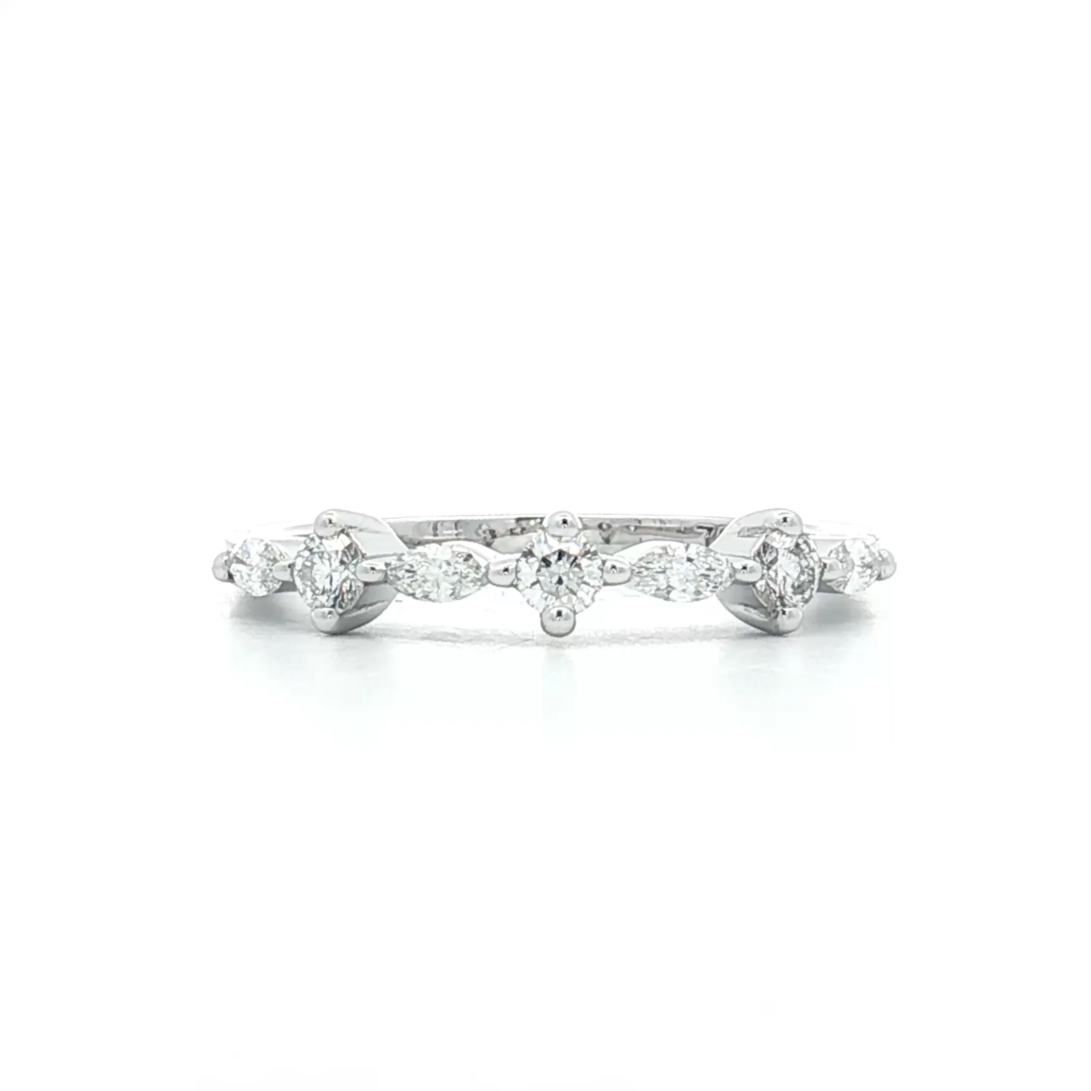 .19 Round & Marquise Diamond Wedding Band 18k