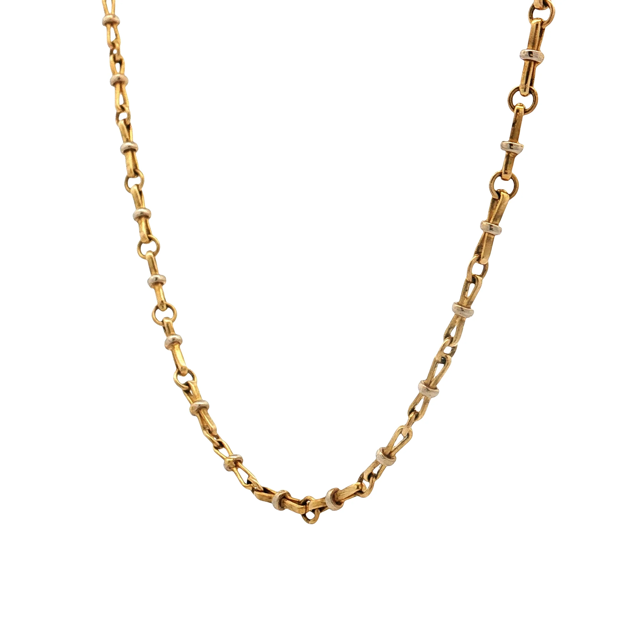 19" Round & Pinched Elongated Link Necklace 18k - Image 2