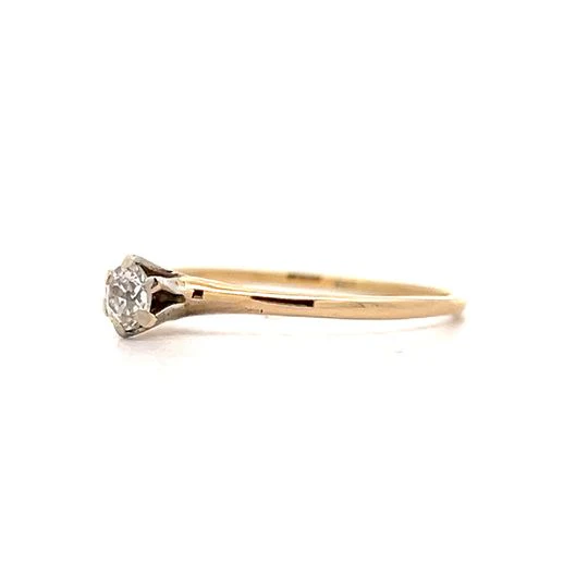 .19 Victorian Solitaire Diamond Engagement Ring in 14k - Image 2