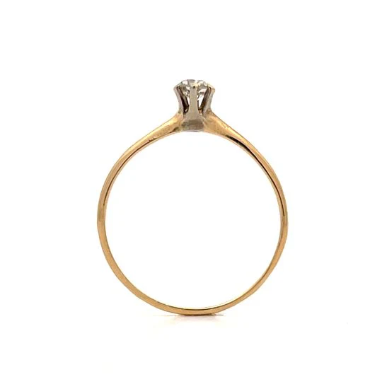 .19 Victorian Solitaire Diamond Engagement Ring in 14k - Image 4