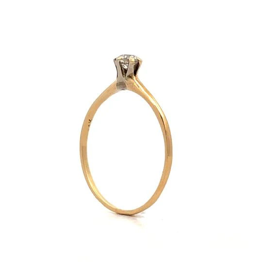 .19 Victorian Solitaire Diamond Engagement Ring in 14k - Image 5