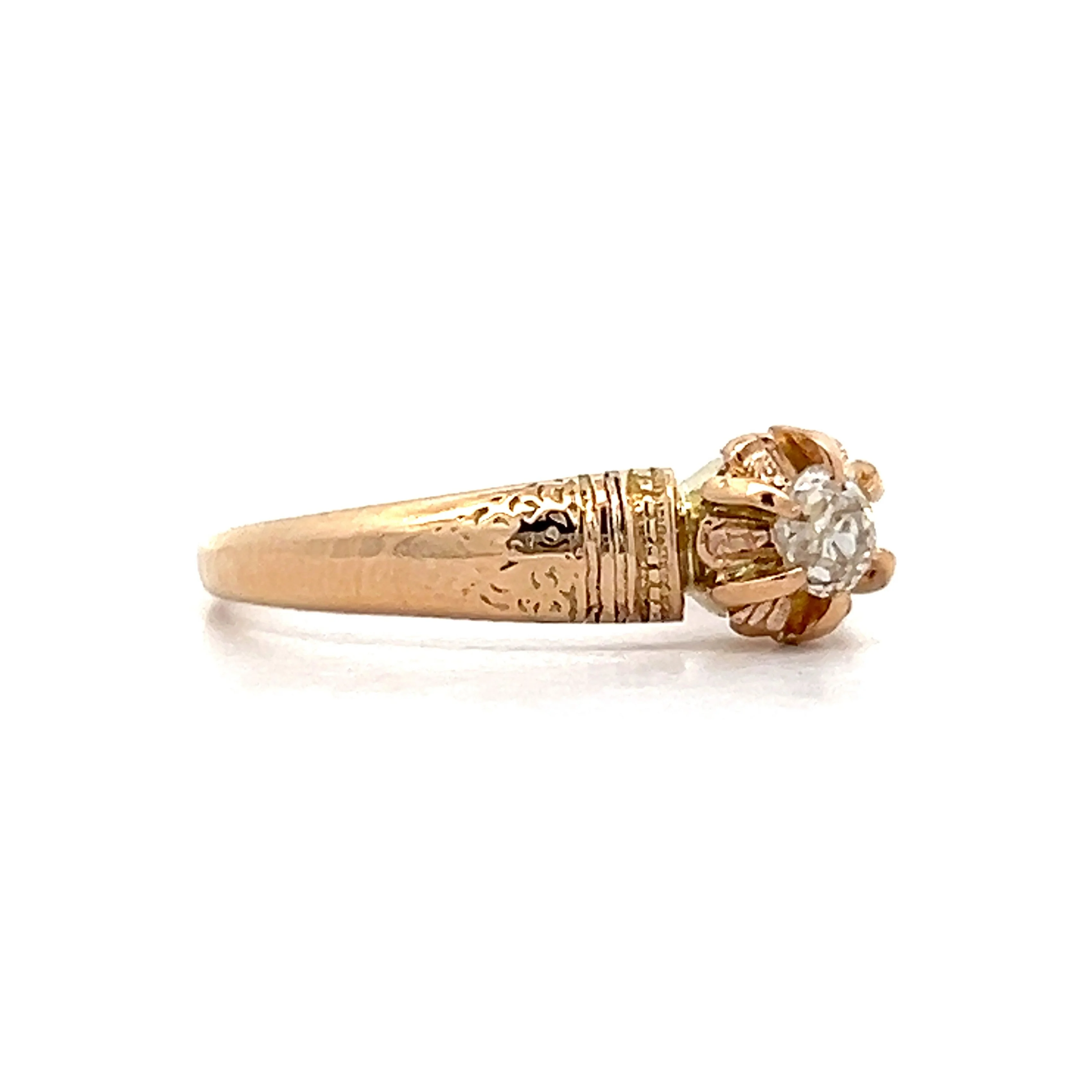 .19 Vintage Victorian Diamond Engagement Ring in 14k - Image 3