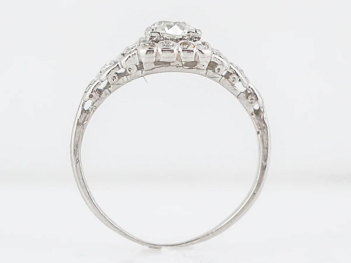 1920's Art Deco Step Style Engagement Ring in Platinum - Image 5