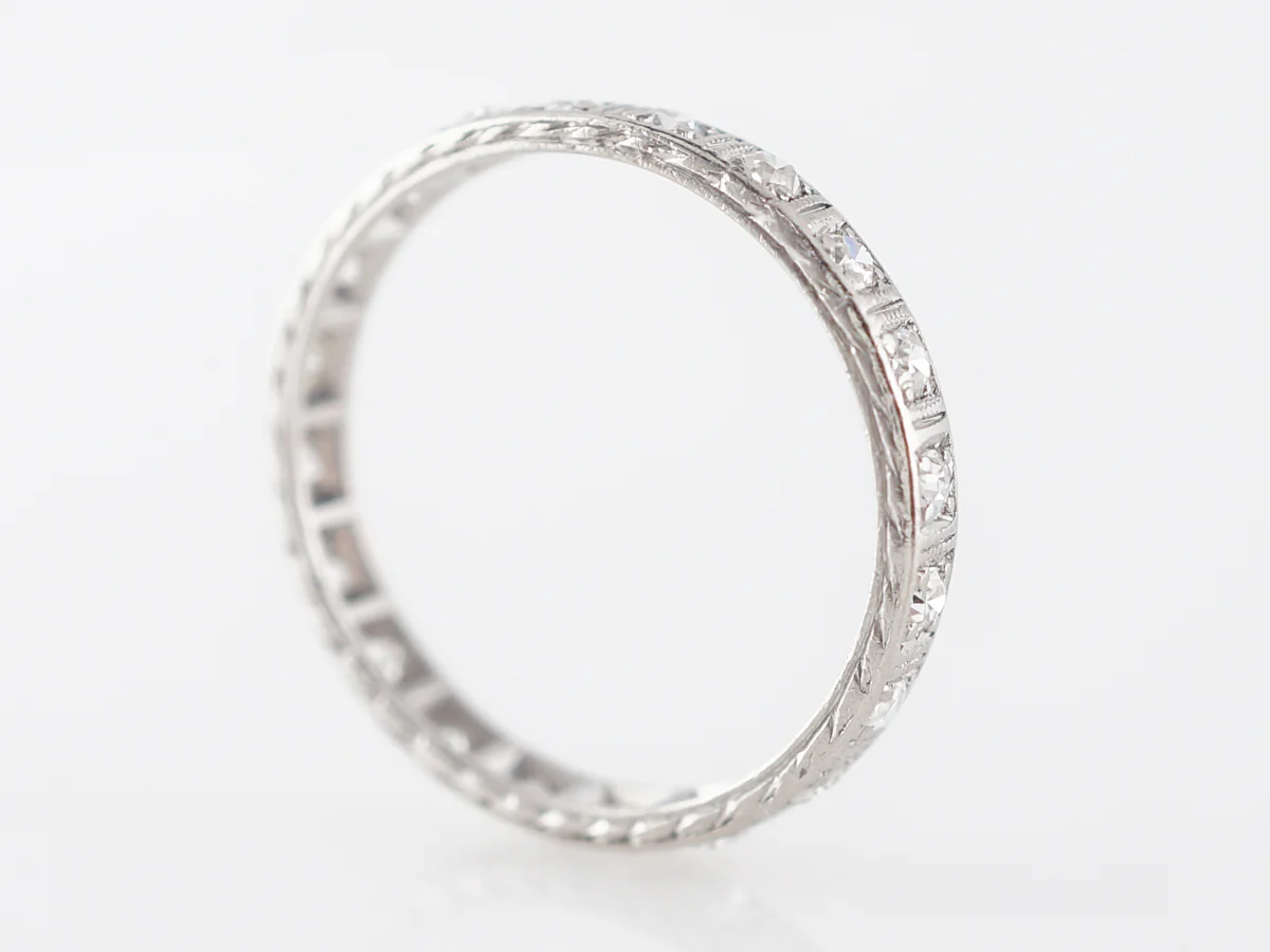 1920's Deco Diamond Eternity Wedding Band in Platinum - Image 4
