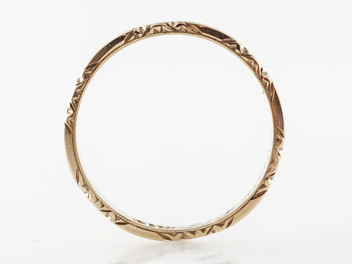 1920's Orange Blossom Wedding Band in 14k Yellow Gold - Image 2