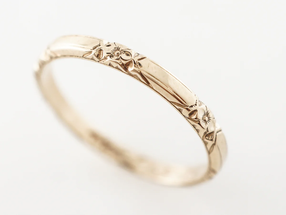 1920's Orange Blossom Wedding Band in 14k Yellow Gold - Image 3