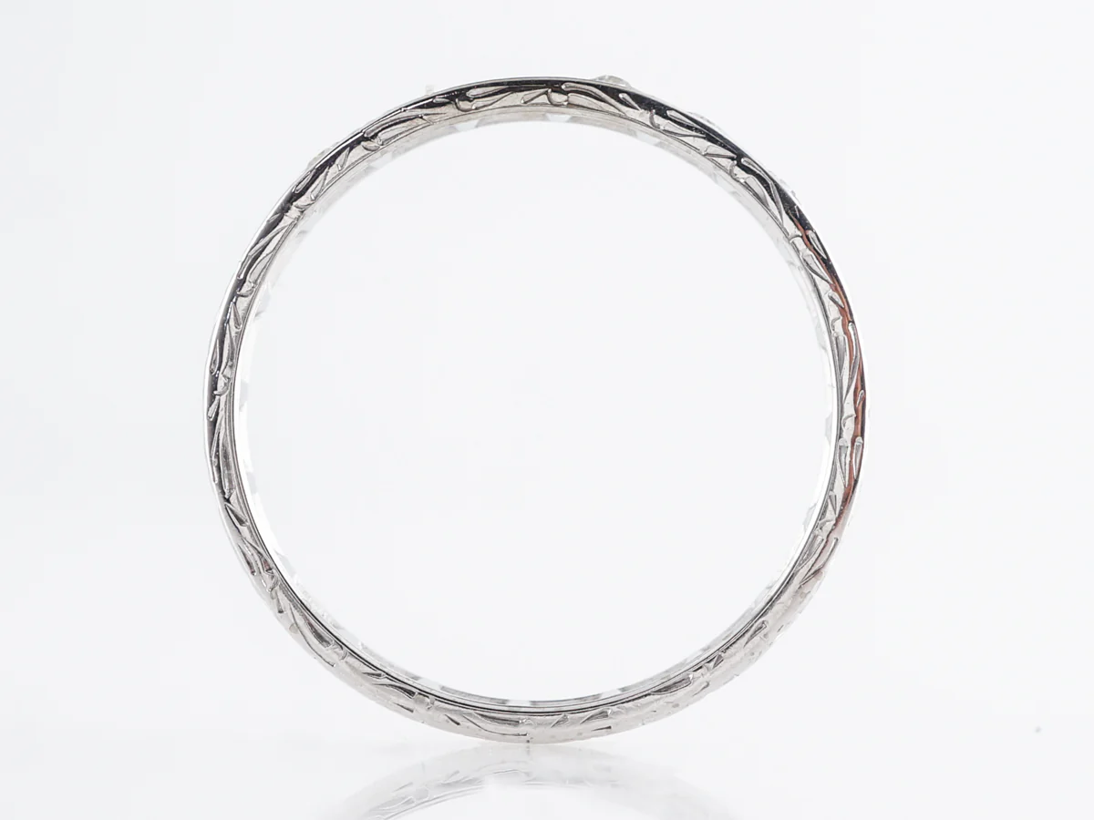 1920's Single Cut Diamond & Blossom Wedding Band in 14K - Image 4