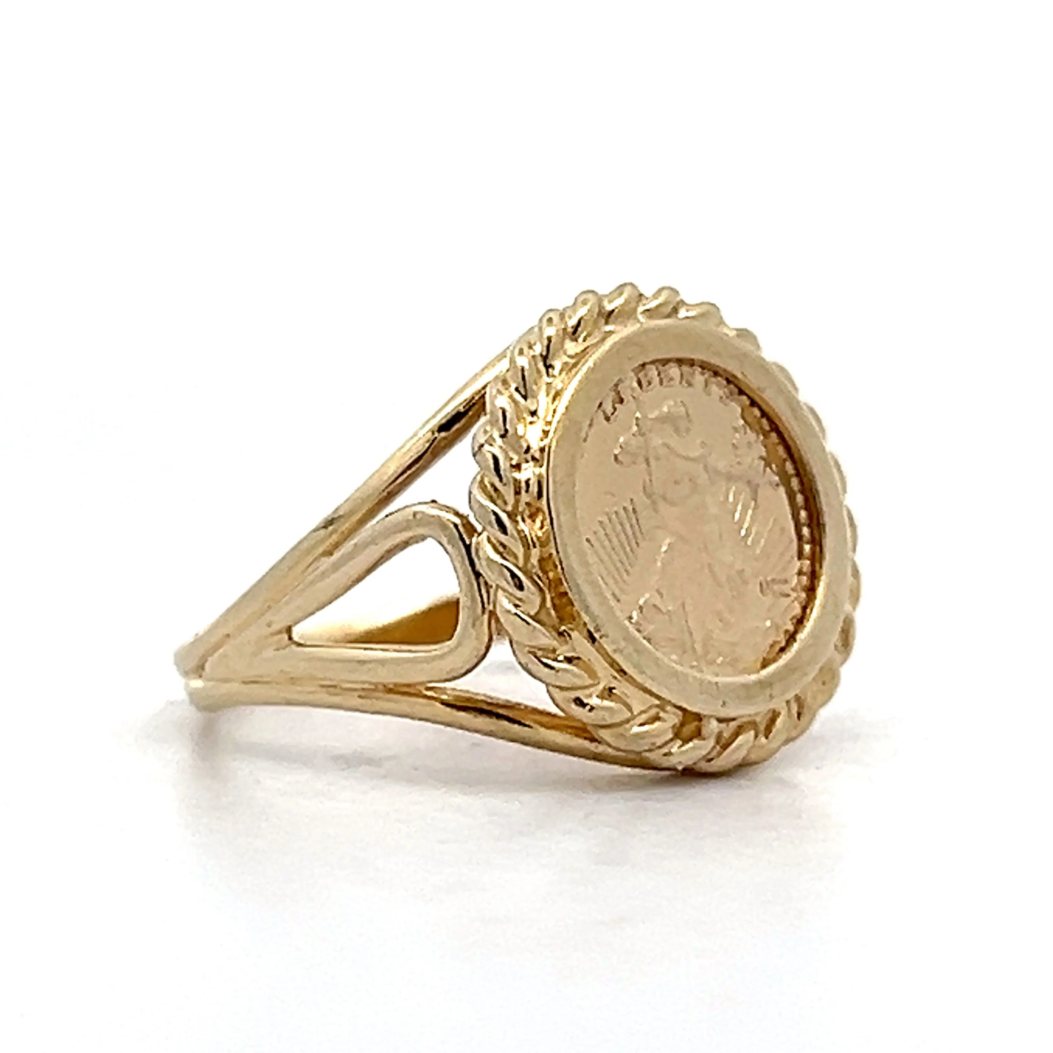 1924 Replica Gold Coin Ring in 10k Yellow Gold - Image 3
