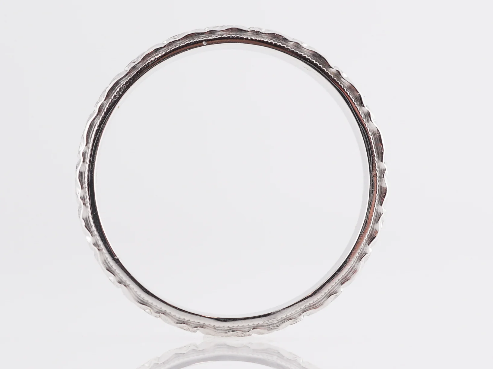 1930's Art Deco Orange Blossom Band in 14K White Gold - Image 2