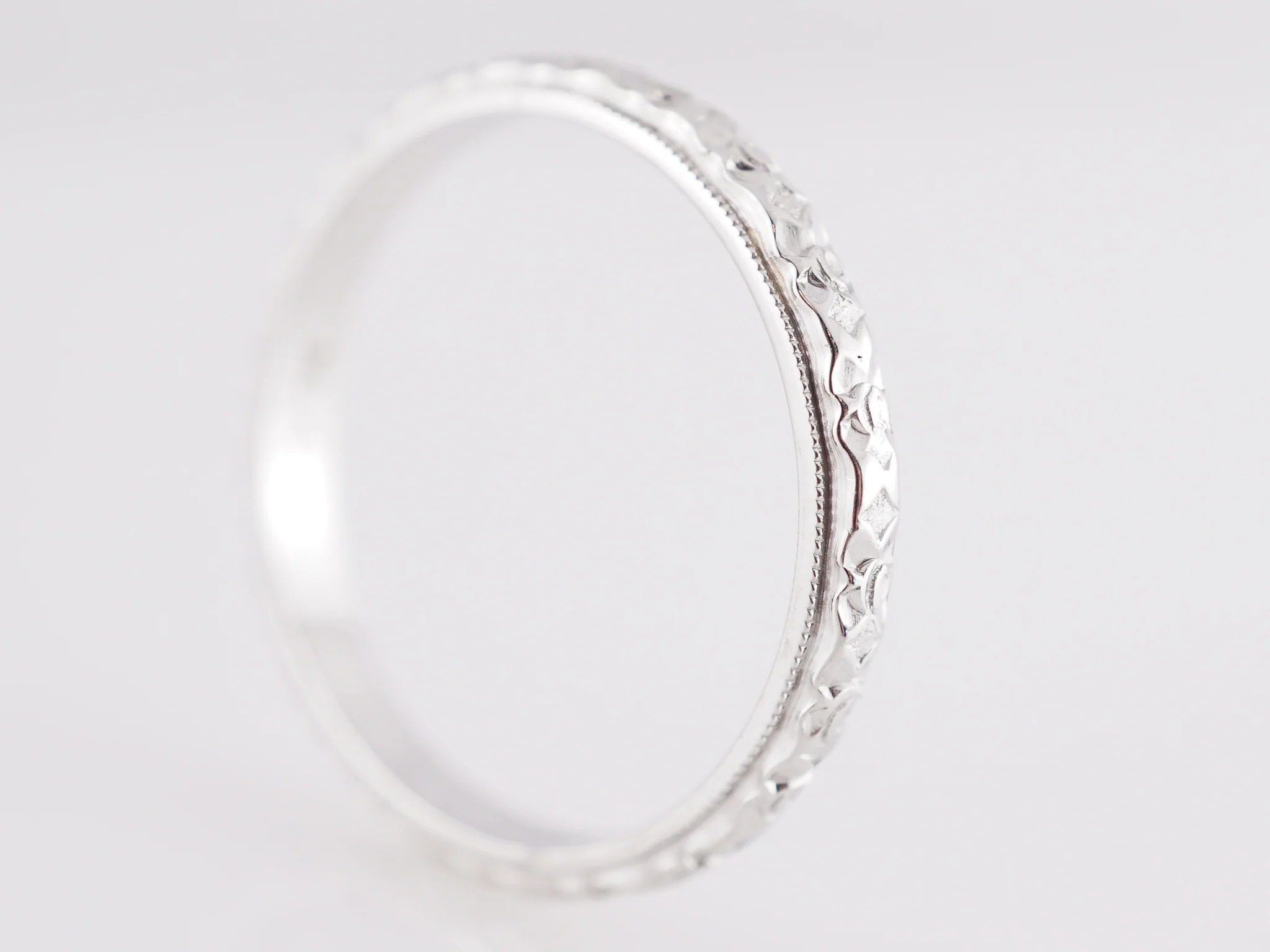 1930's Art Deco Orange Blossom Band in 14K White Gold - Image 3