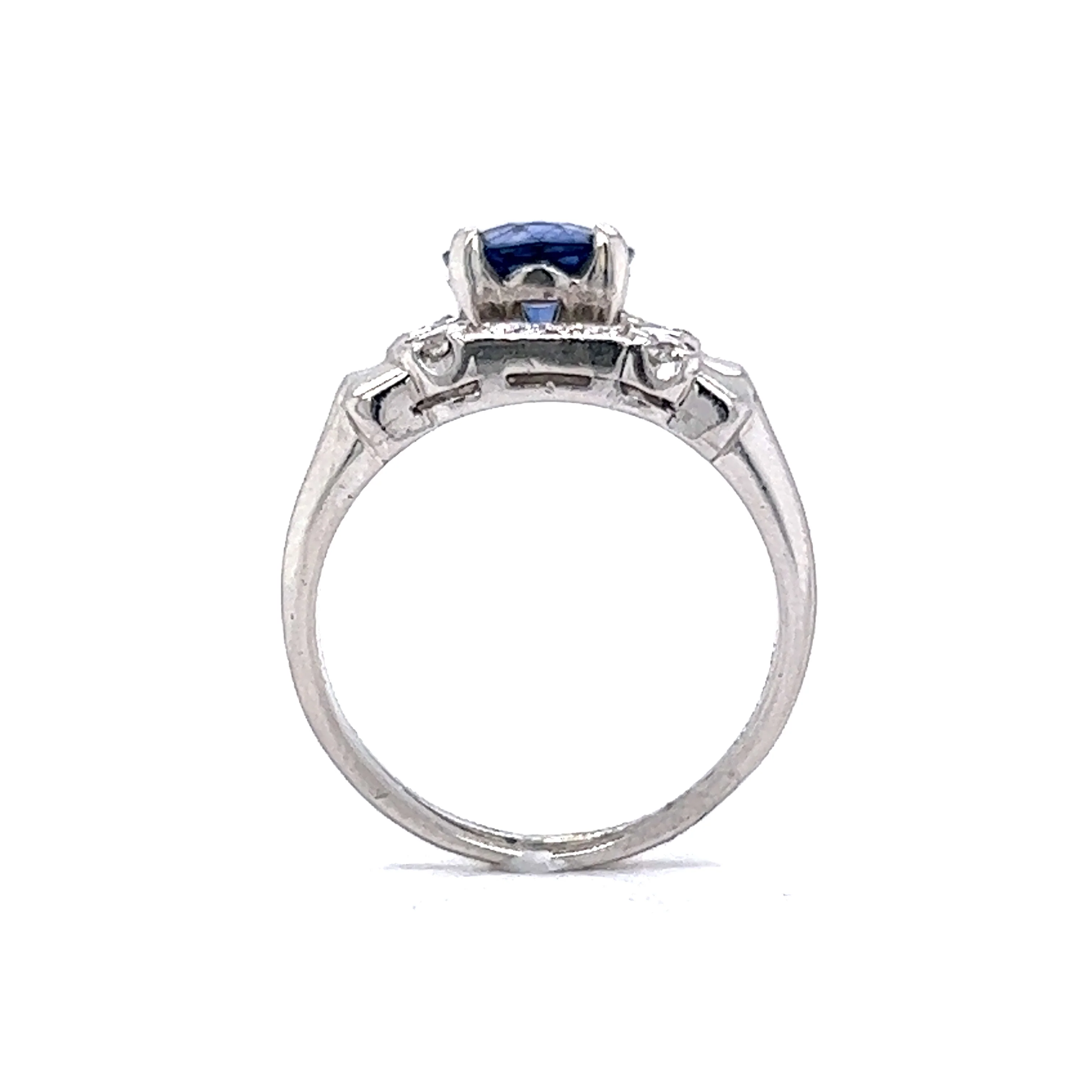 1930's Engagement Ring Set w/ Sapphire & Diamonds - Image 6