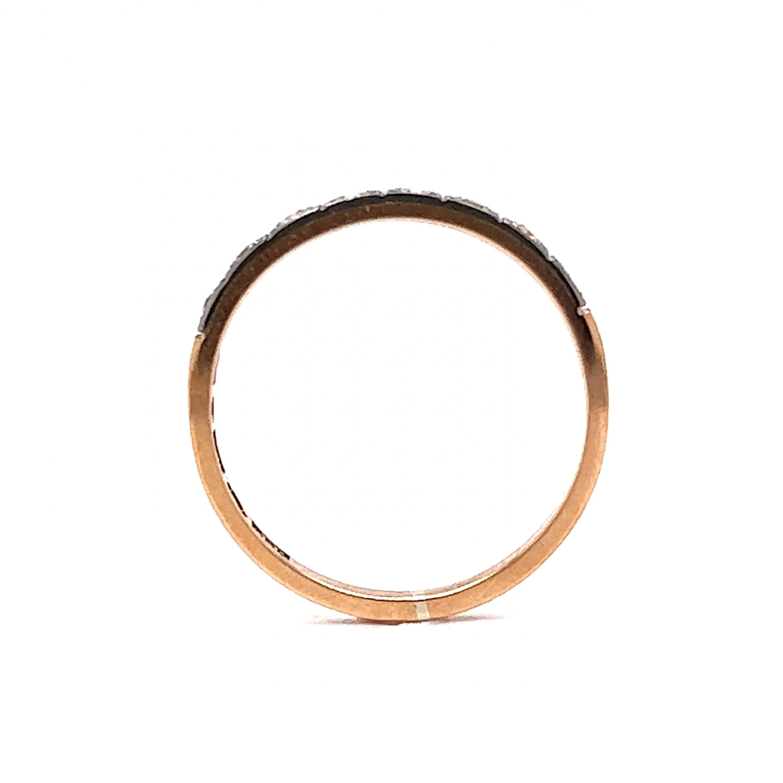 1940's Engraved Two-Toned Diamond Wedding Band in 18k Gold - Image 4