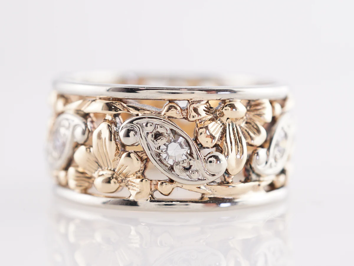 1940's Retro Diamond Eternity Band in 14k - Image 3