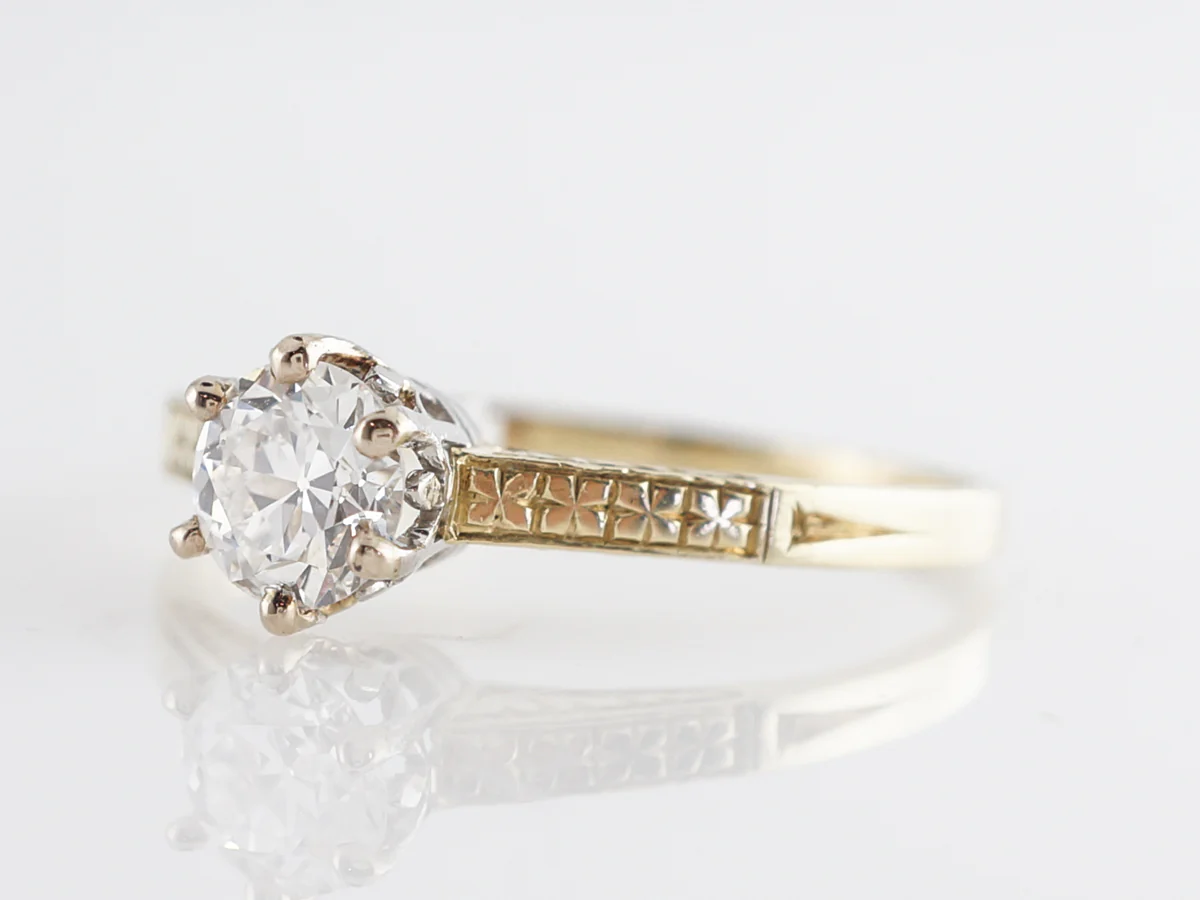 1940's Retro Solitaire Diamond Engagement Ring in 14k - Image 2